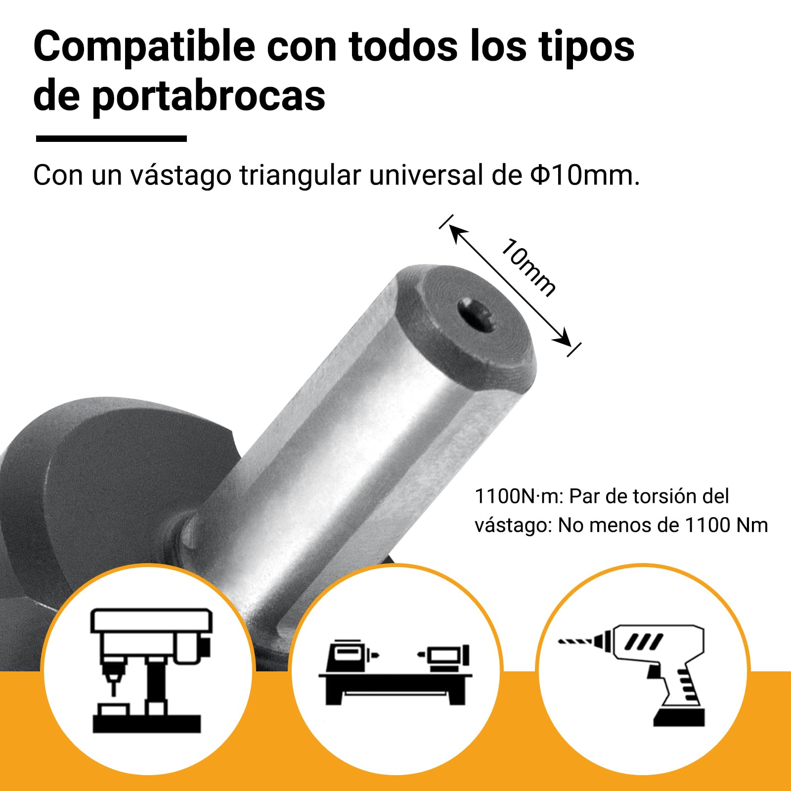 Broca Escalonada M35 AlTiN, 4-32 mm Broca Conica para Metal, 15 Pasos Brocas Escalonadas para Acero Inoxidable, Aluminio, Latón, Metal, Hierro, Madera, Plástico, PVC