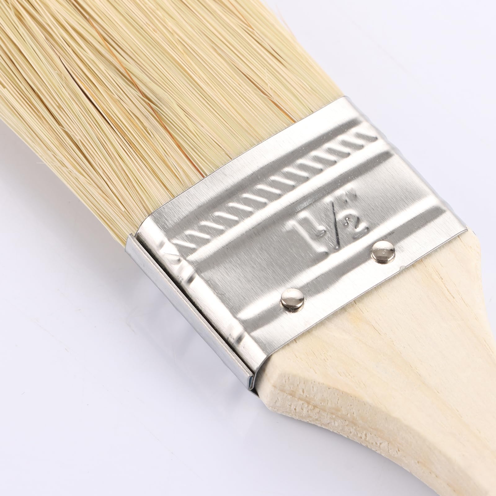 CYEER Lot de 50 Pinceaux Plats 38mm (1,5 Pouces) - Pinceaux à Peindre en Soies Naturelles avec Manche en Bois Ergonomique - Idéal pour Peinture, Vernis, Lasure, Colle - Bricolage, Meubles et Clôtures