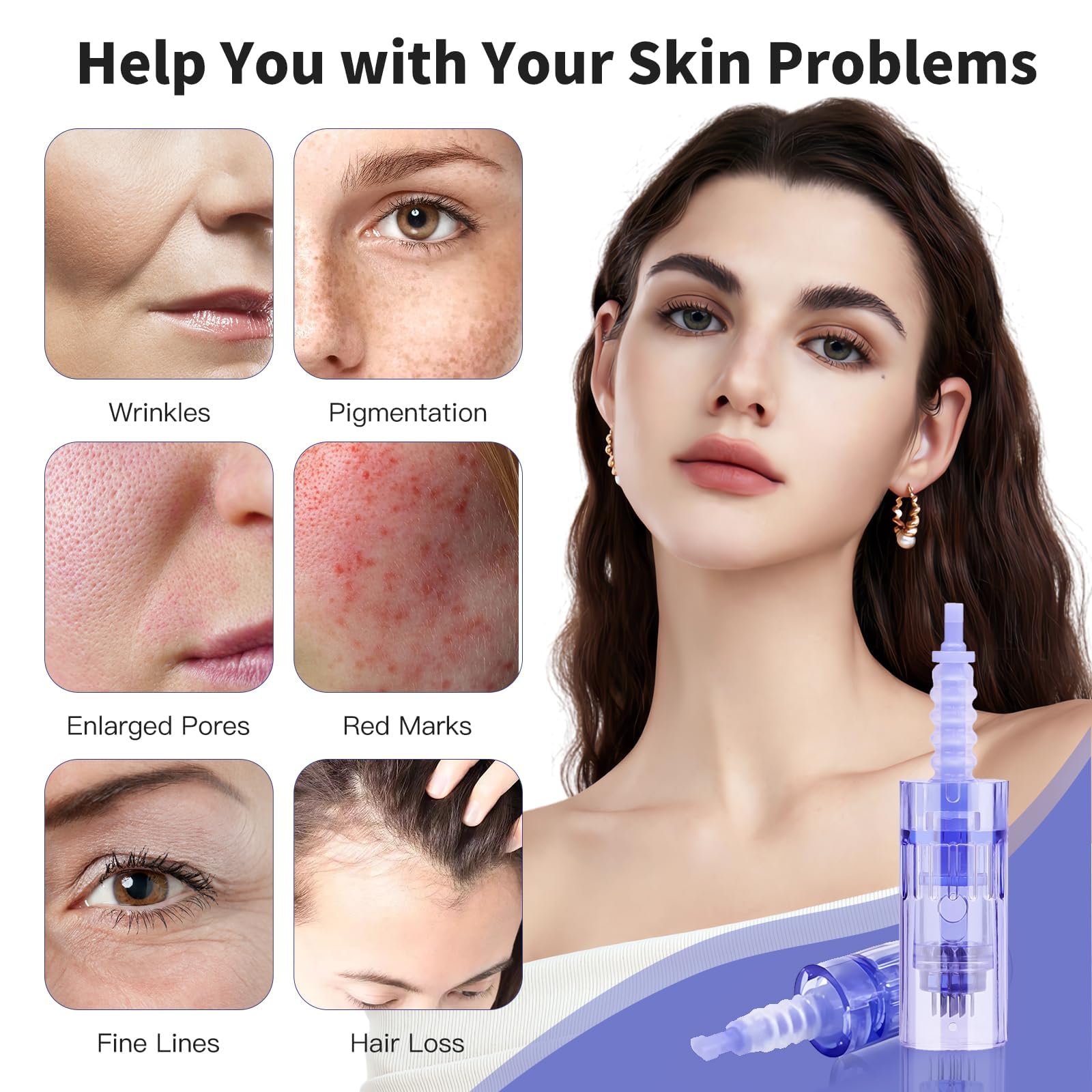 20 pezzi Dermapen Microneedling 36 Aghi Needles Cartucce di Ricambio per Derma Pen, 36pin Microneedle per Micro Needling Viso e Micra Needling Viso, Compatibili con Derma Pen Ultima A6 (20pcs/36pin)