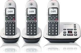Motorola CD5013 Residential DECT 6.0 Cordless Digital Phone System with Answering Machine, Call Block, and Volume Boost (3 Handsets)