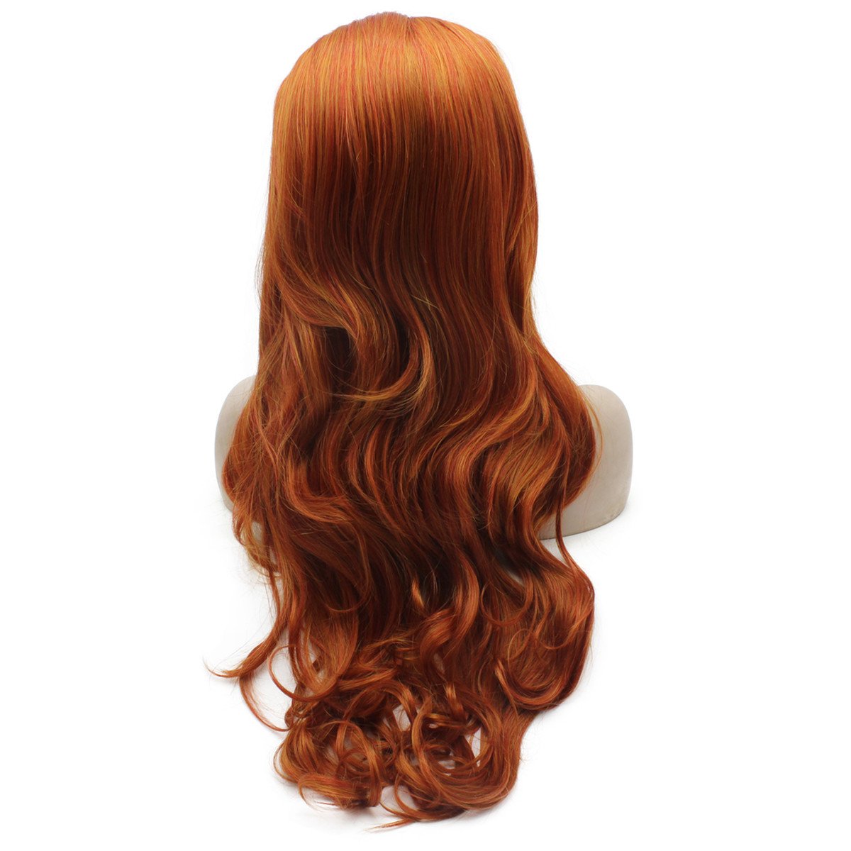 MX angel Long Wavy Reddish Blonde Synthetic Lace Front Wig