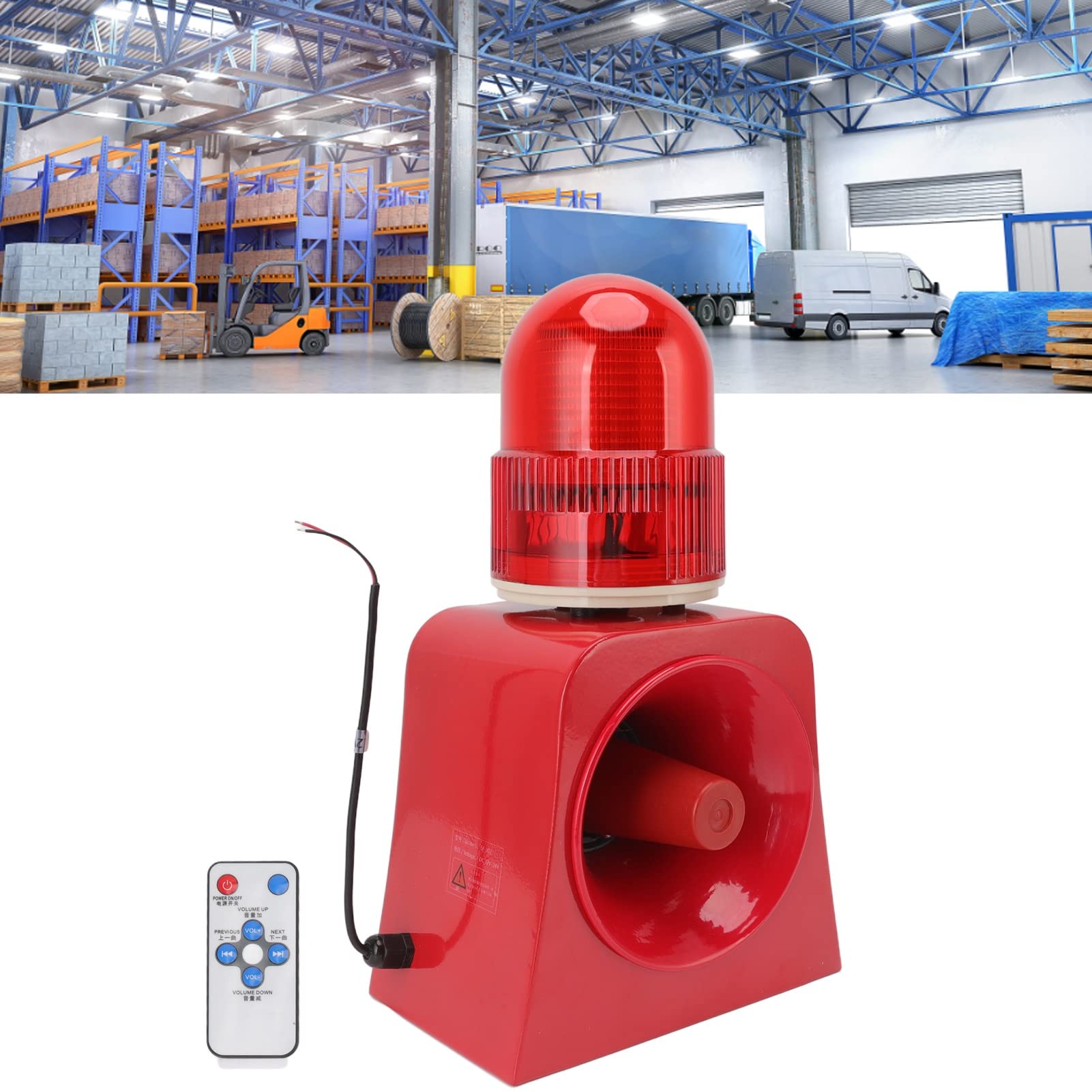 Sirena de Alarma Industrial, Sonido Bocina Fuerte Al Aire Libre Voz Personalizable para Seguridad Garaje Tienda