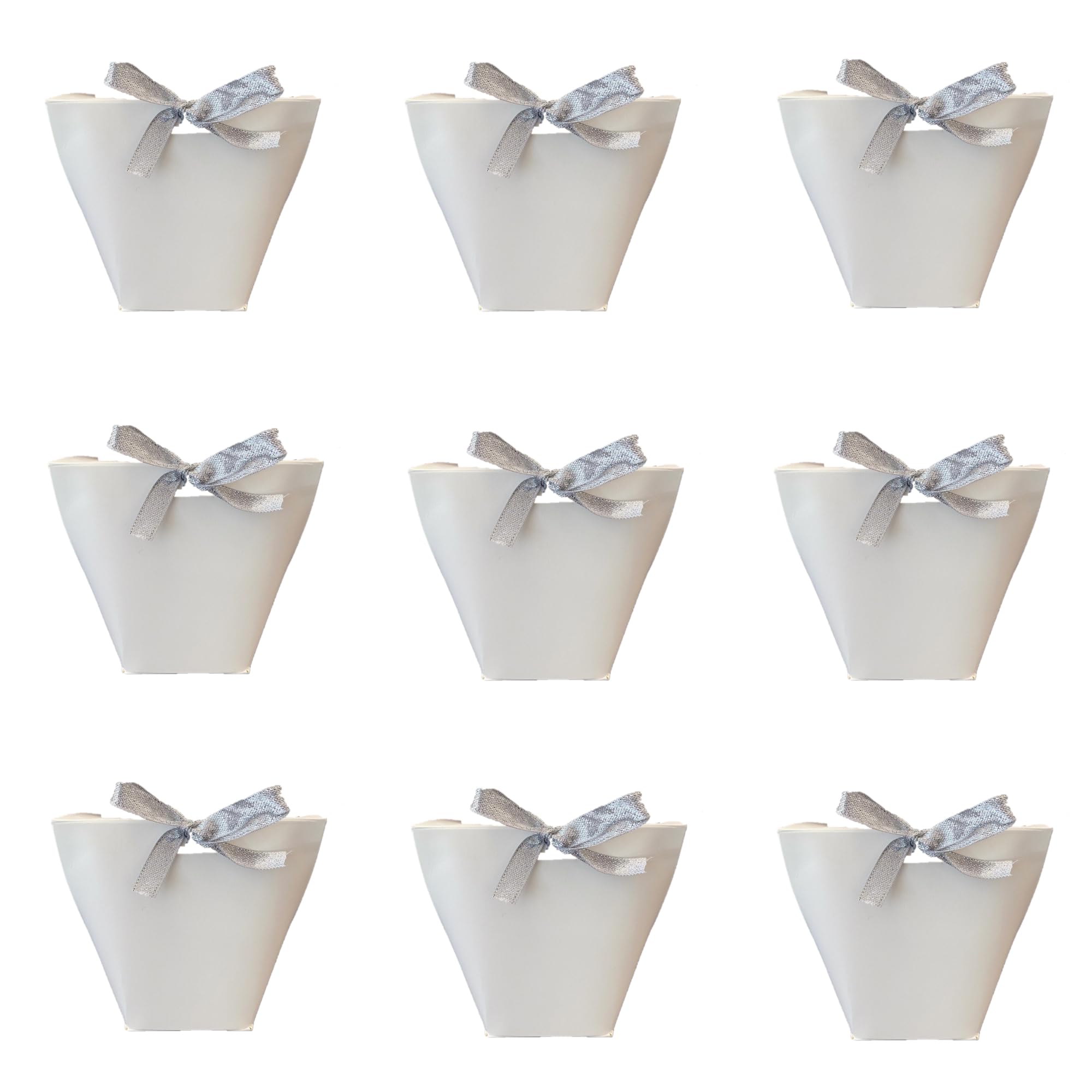 25 Pack White Hexagon Paper Gift Boxes with Twine