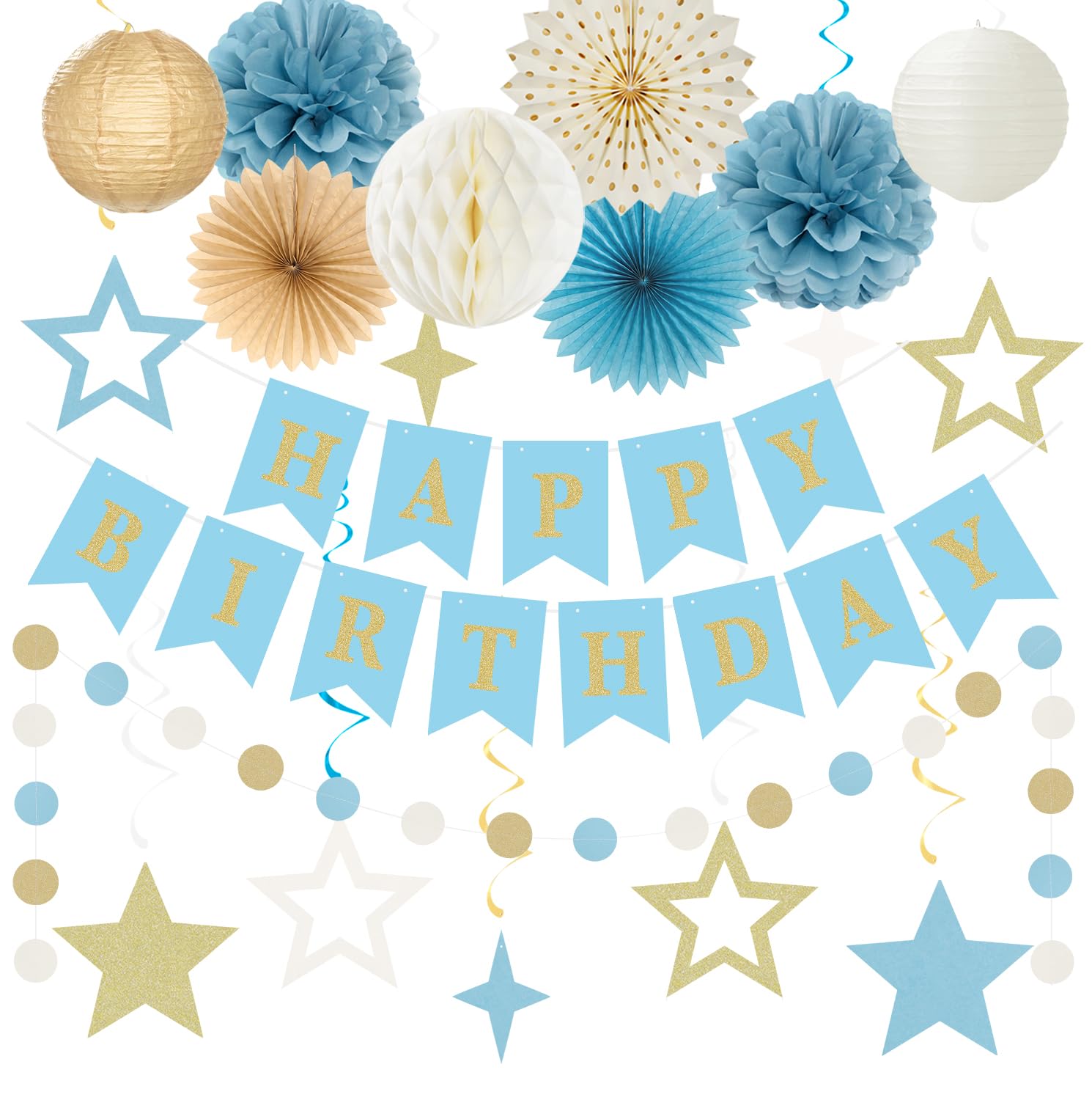 Pink Rose-Gold Party Decorations - 19pcs Boho Birthday Kit -12