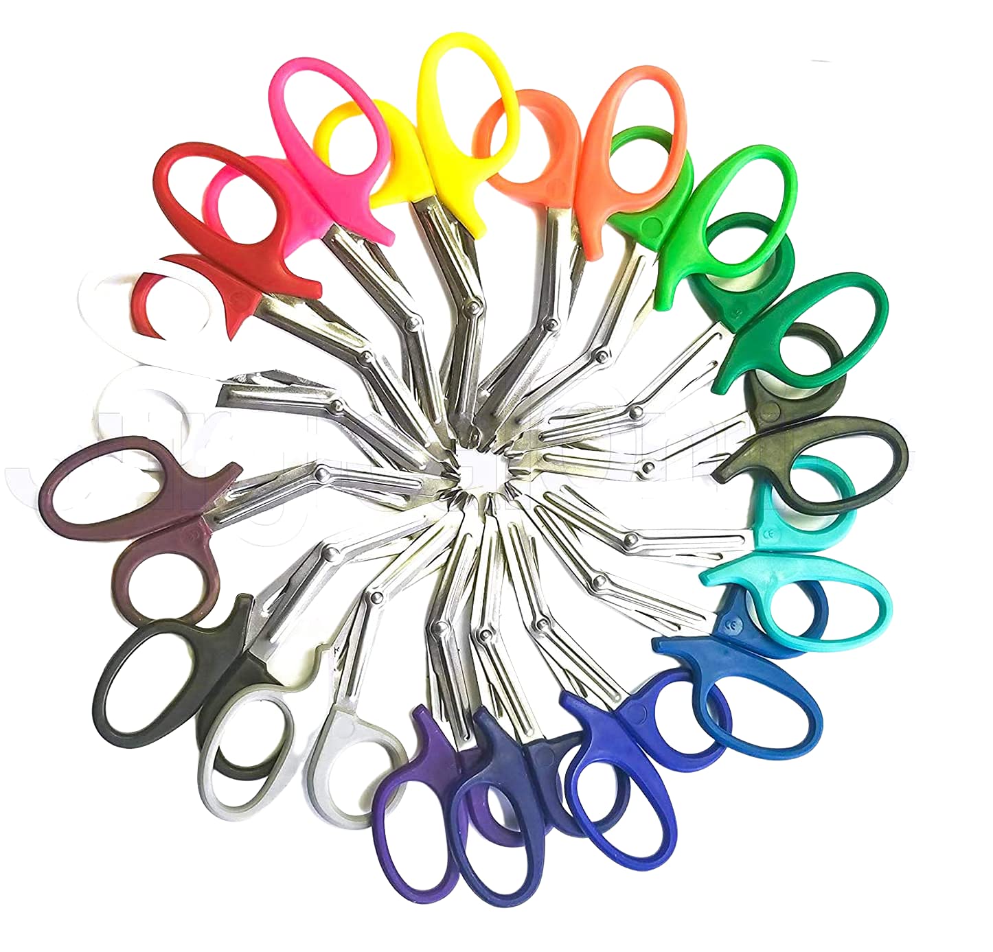 50 Pcs Heavy Duty EMT Trauma Shears, Assorted Rainbow Colors - Ideal for EMS, Nurse, Medic, Police and Firefighter | Strong Enough to Cut A Penny in Half