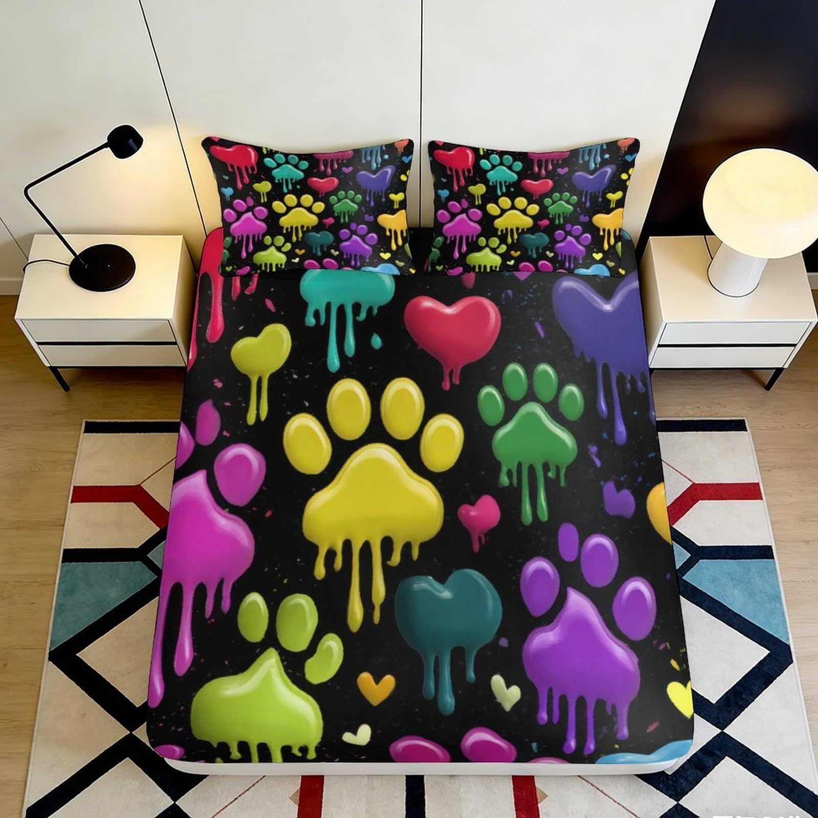 3D Printed Tiger Pattern Fitted Sheet Microfiber Deep Pocket Non-Slip Bedroom Tiger Mattress Fitted Cover for Adults Teens 140x200x25cm