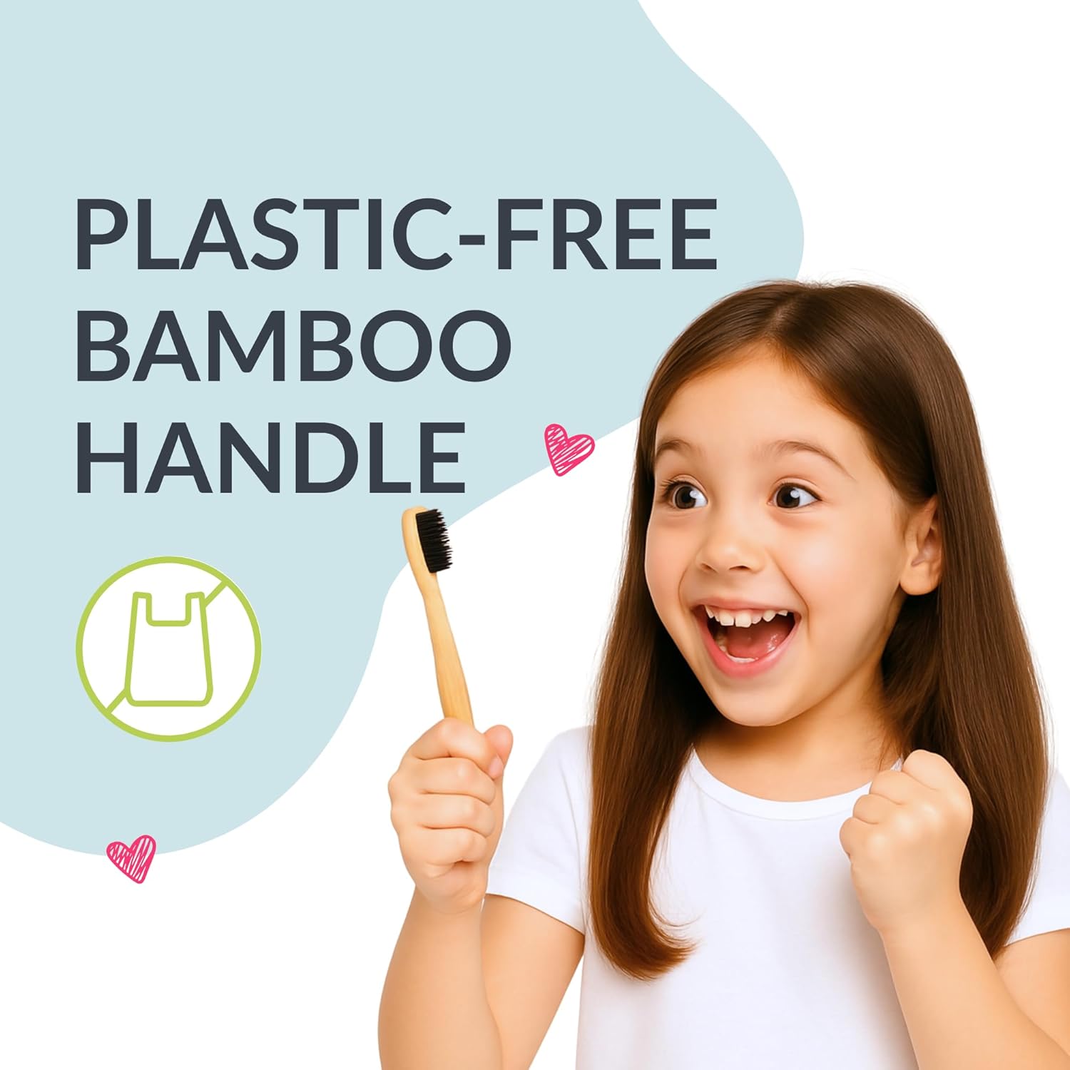 Bamboo Toothbrush with Charcoal Activated Soft Bristles - Pack of 3 | Treated with Neem Oil, BPA Free, Biodegradable and Compostable Handle