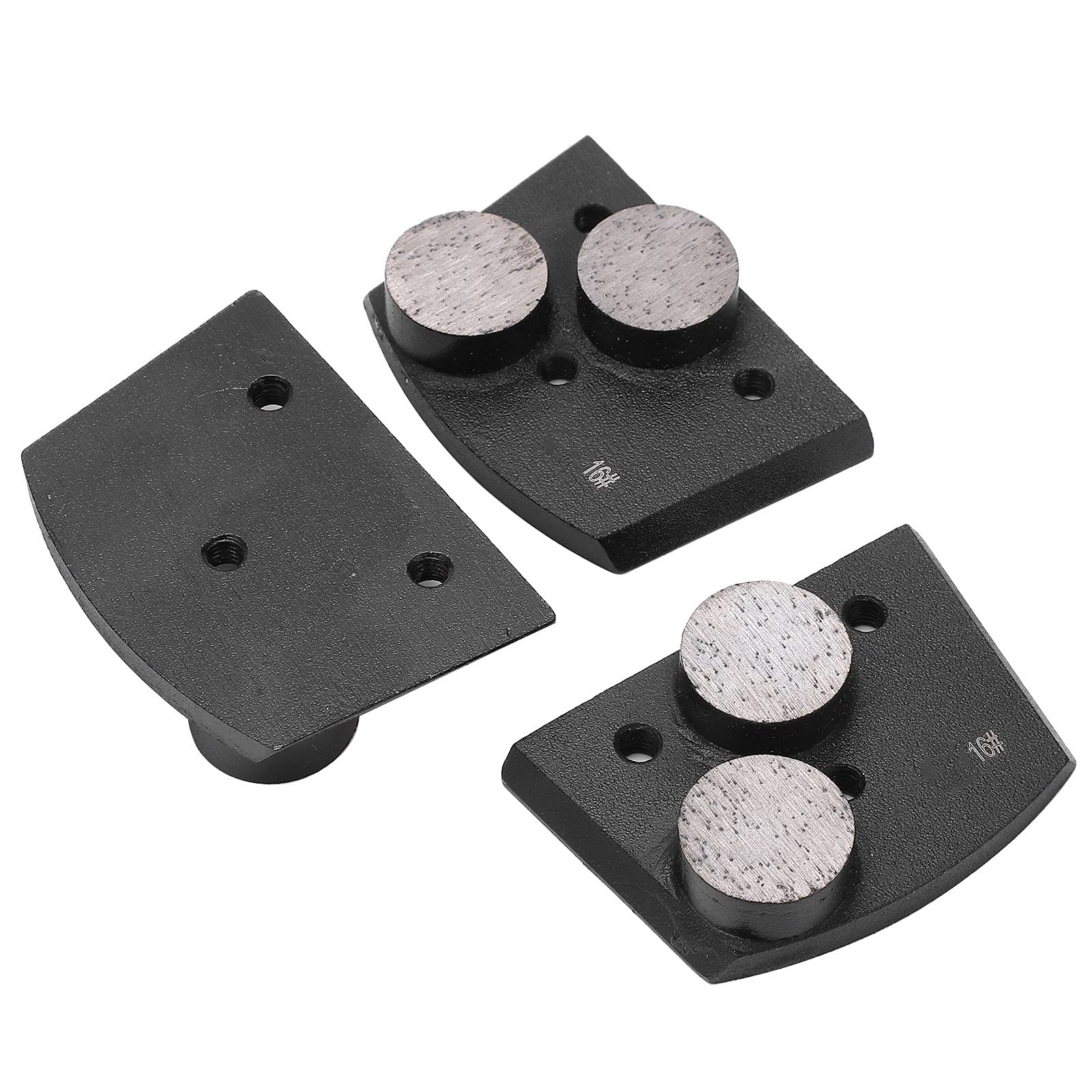 3 almohadillas de pulido de diamante negro grano 16# 2 dientes cilíndricos para pulido de lijado de hormigón