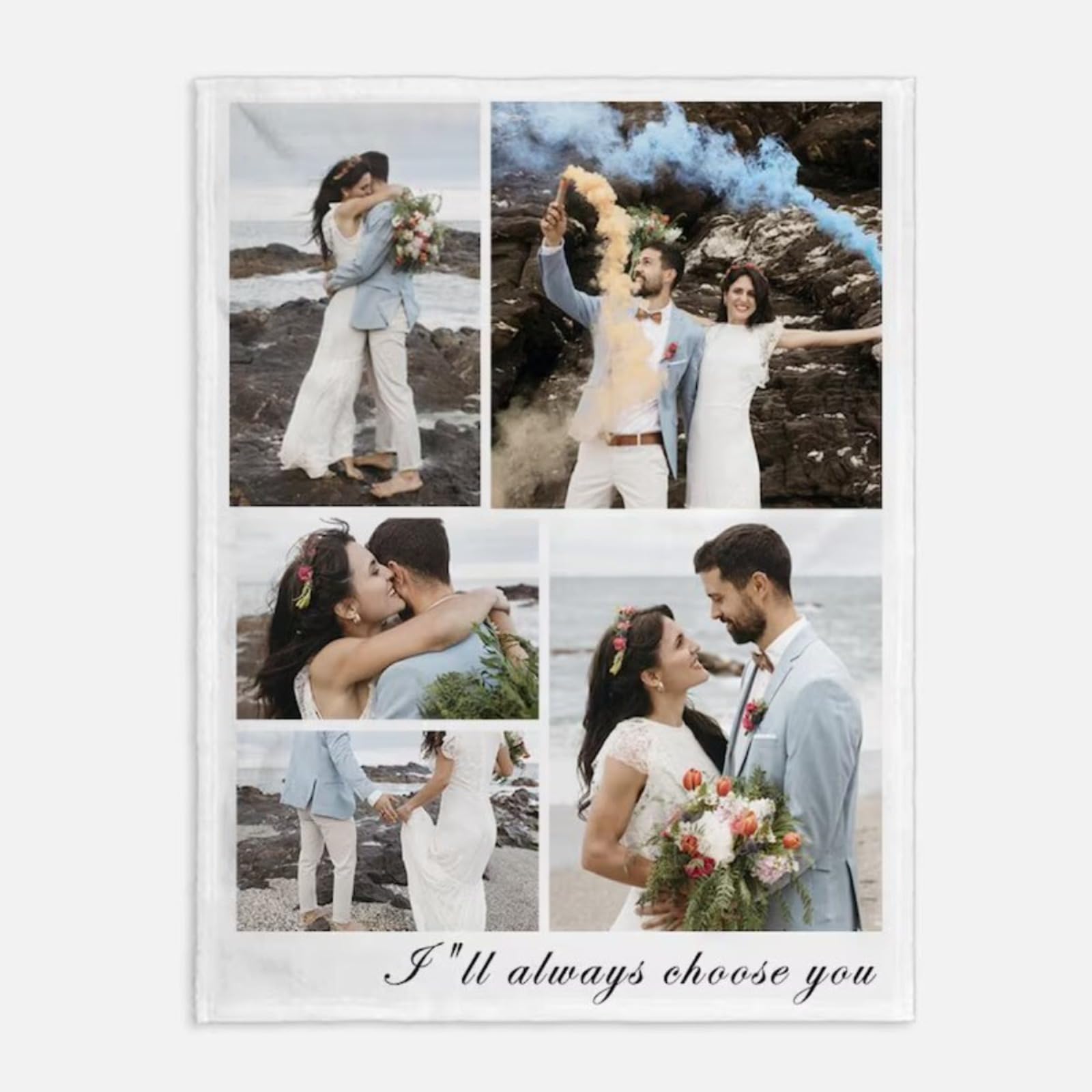 Couverture personnalisée photo REEG cadeau de mariage et de Noël idéal pour hommes et femmes