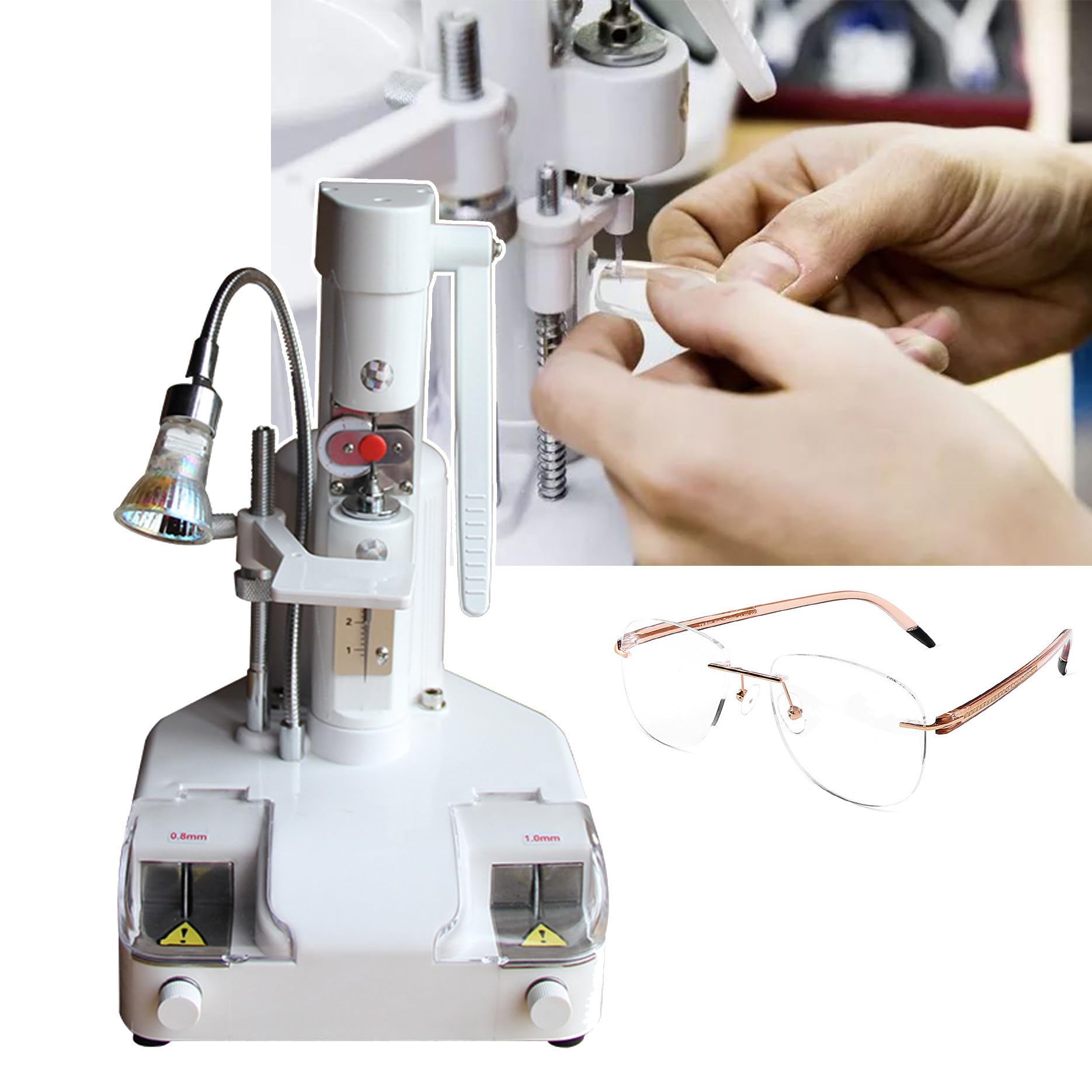Perceuse de lunettes optique pour magasin d'optique et atelier de montage