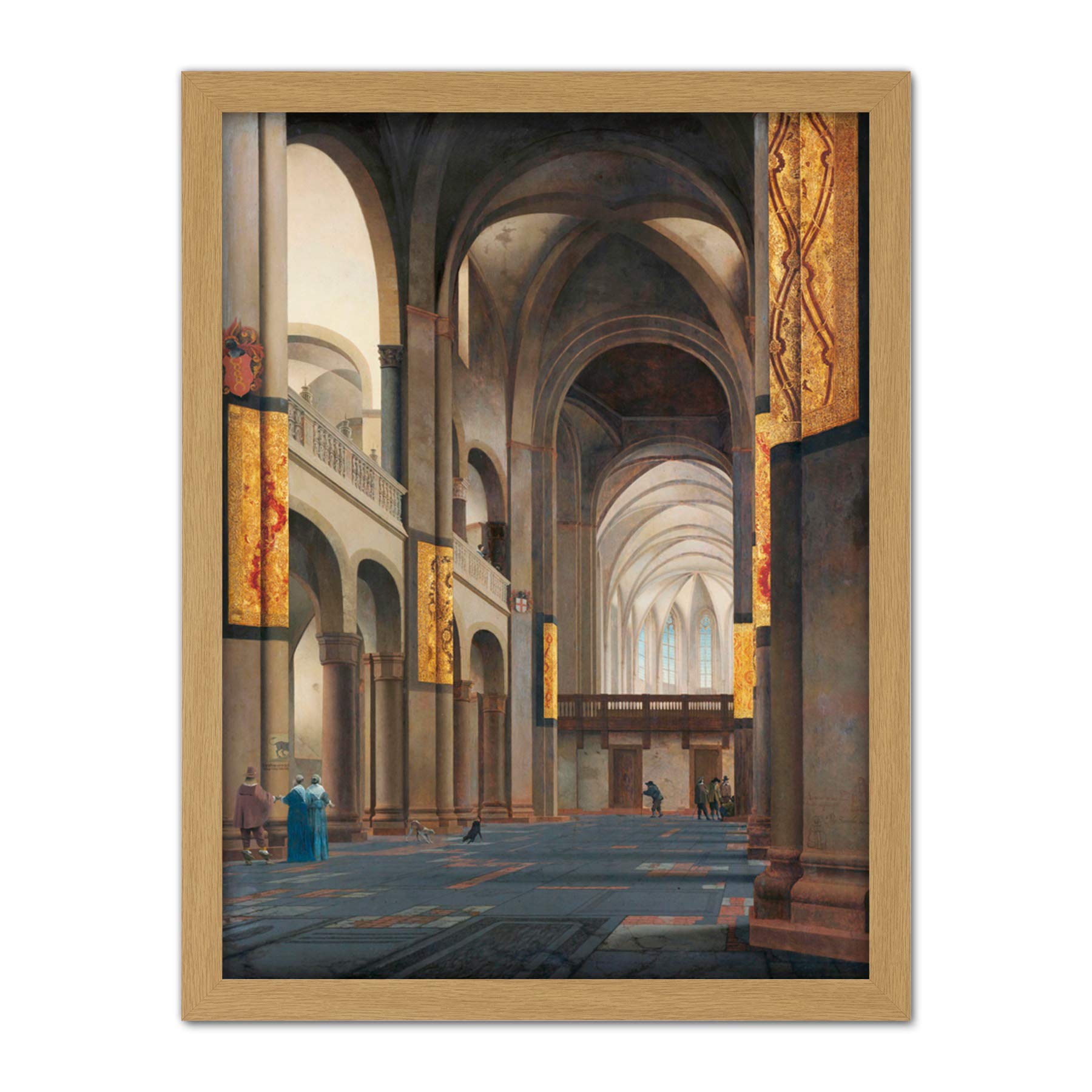 Artery8 Saenredam The Nave And Choir Of The Mariakerk Artwork Framed Wall Art Print 18X24 Inch