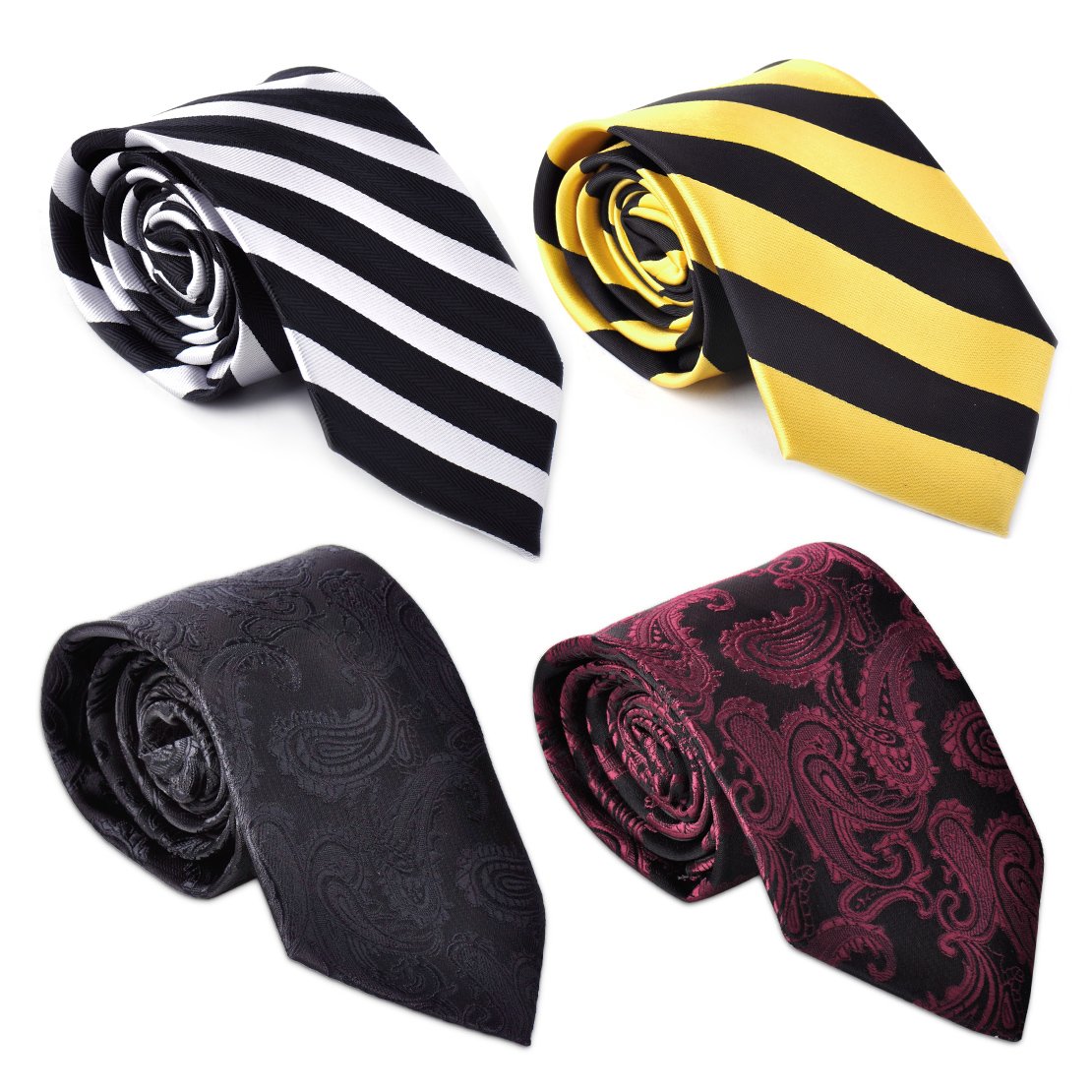 Hombres Paisley Corbata diseño de Rayas Jacquard Corbata Tejido Regalo Set 6