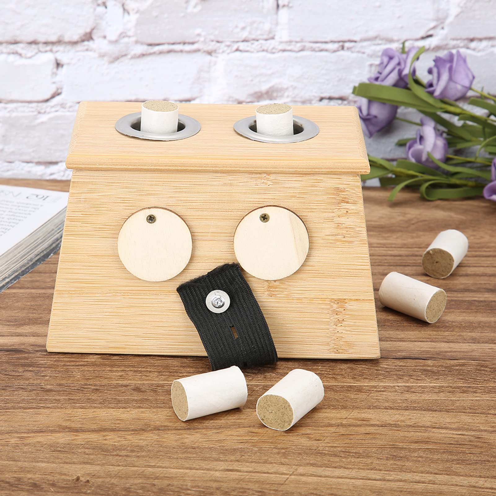 Boîte à moxa en bambou à 2 trous - Porte-rouleau de moxa en bambou naturel pour une guérison efficace - Convient aux bâtonnets de moxa de 14 à 18 mm - Outil de moxibustion durable et sûr