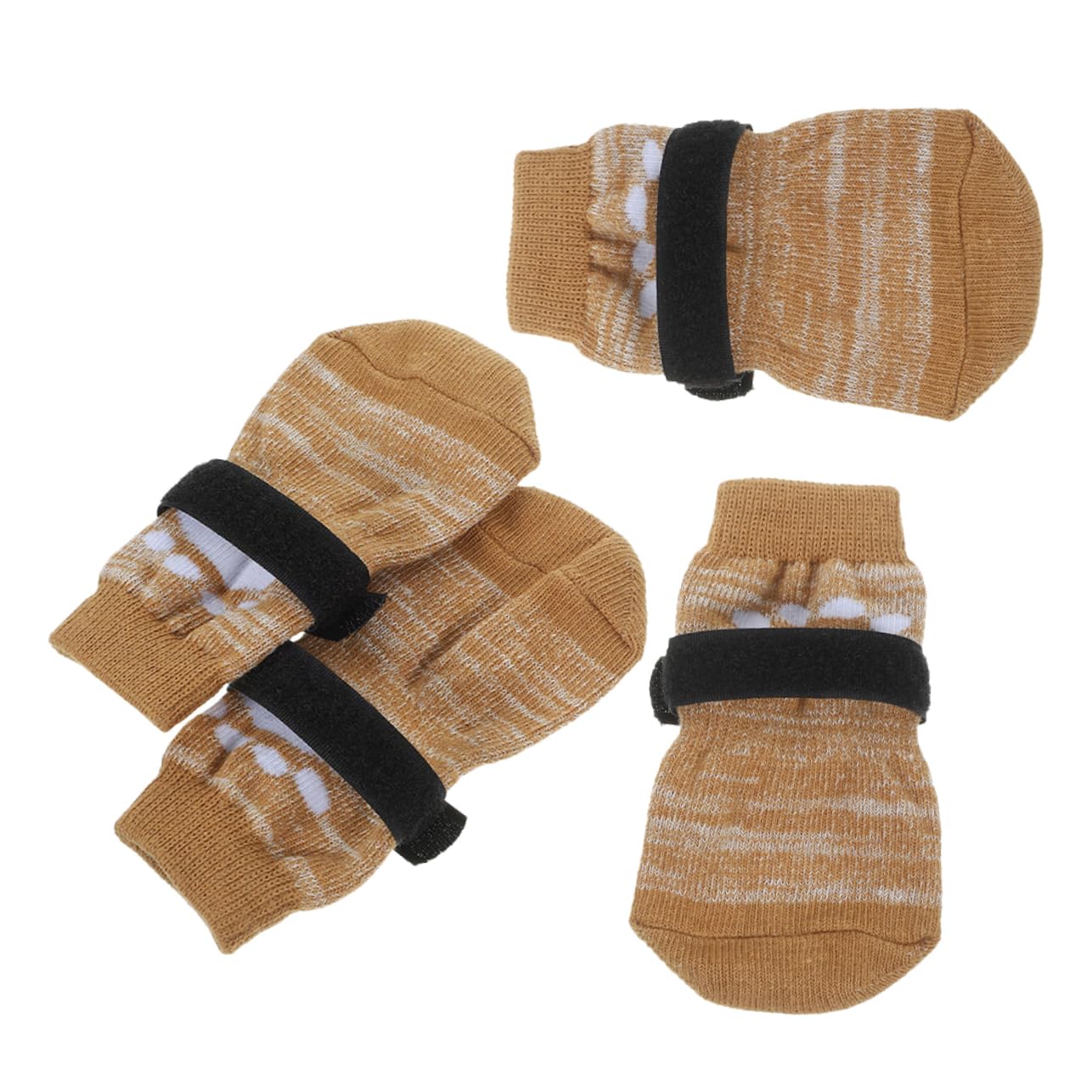BESPORTBLE Replaceable Pet Socks 4pcs Dog Paw Protectors for Small Dogs Non-Slip Socks Warm Material and Buckle Adjustment for Safety Comfort