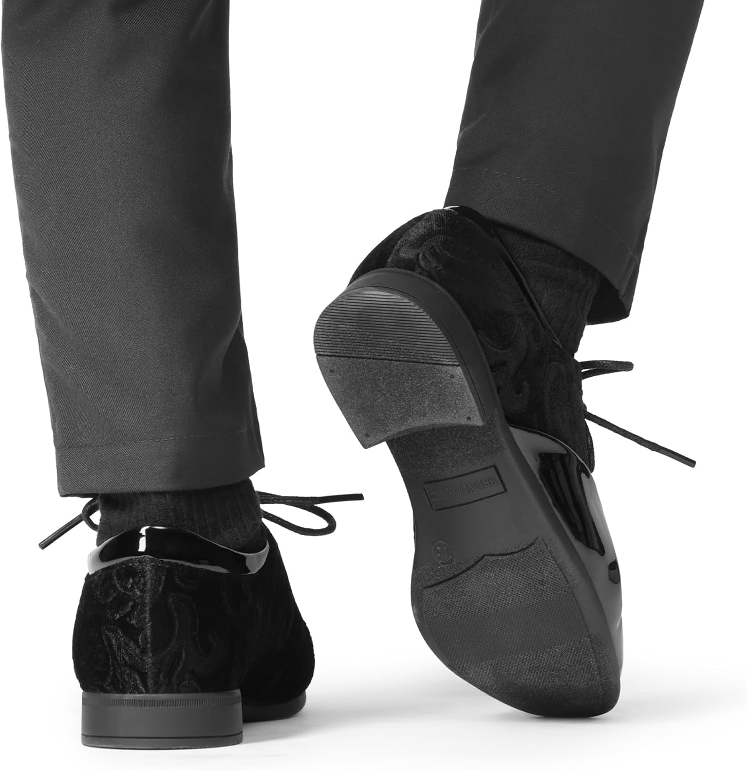 Bruno Marc Boys Dress Shoes Formal Patent Velvet Tuxedo Oxford Shoes - Image 7