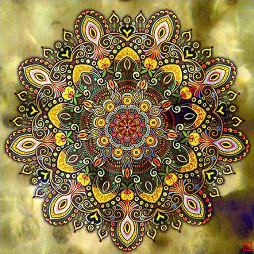 Cross Stitch Kits for Beginners Adults Pre-Printed Easy Funny Pattern UK Mandala Pattern 11ct DIY Embroidery Crafts for Needle Point Starter Kit Home Decor Gift（16×20inch