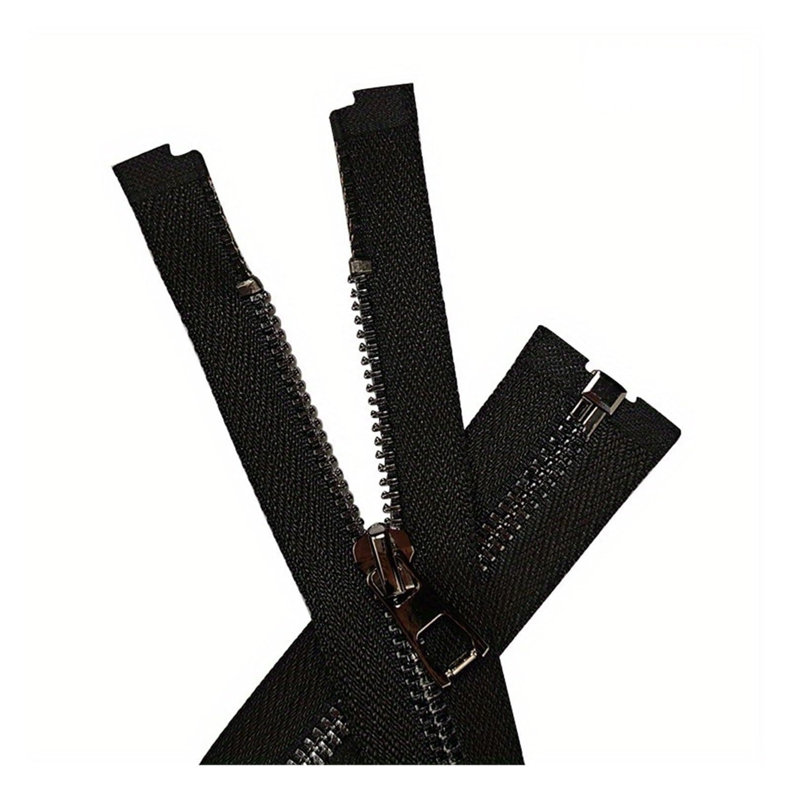 10pcs 40-80cm Metal Zipper Y Teeth Single Open Tail Lock Clothing Accessories Zipper(Black-10pcs,70cm)