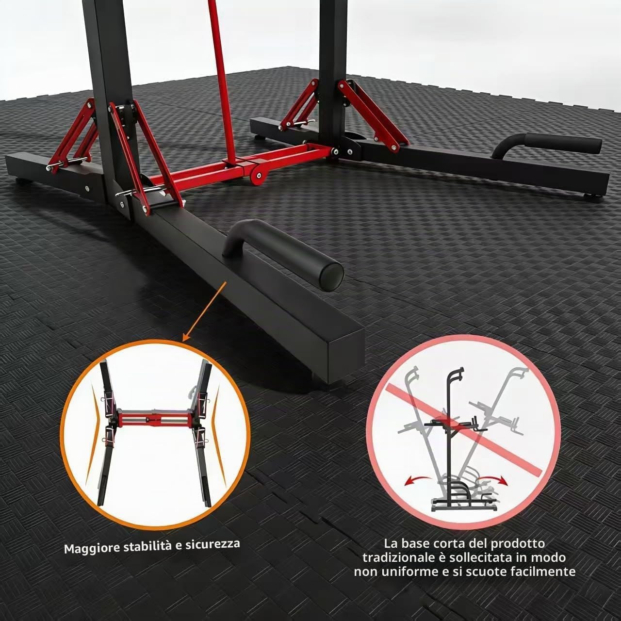 ONETWOFIT Power Tower pieghevole Dip Station Barra per trazioni Regolabile | Multifunzione stazione di potenza per la Palestra di casa Allenamento Ginnastica espandibile Portata: 270kg