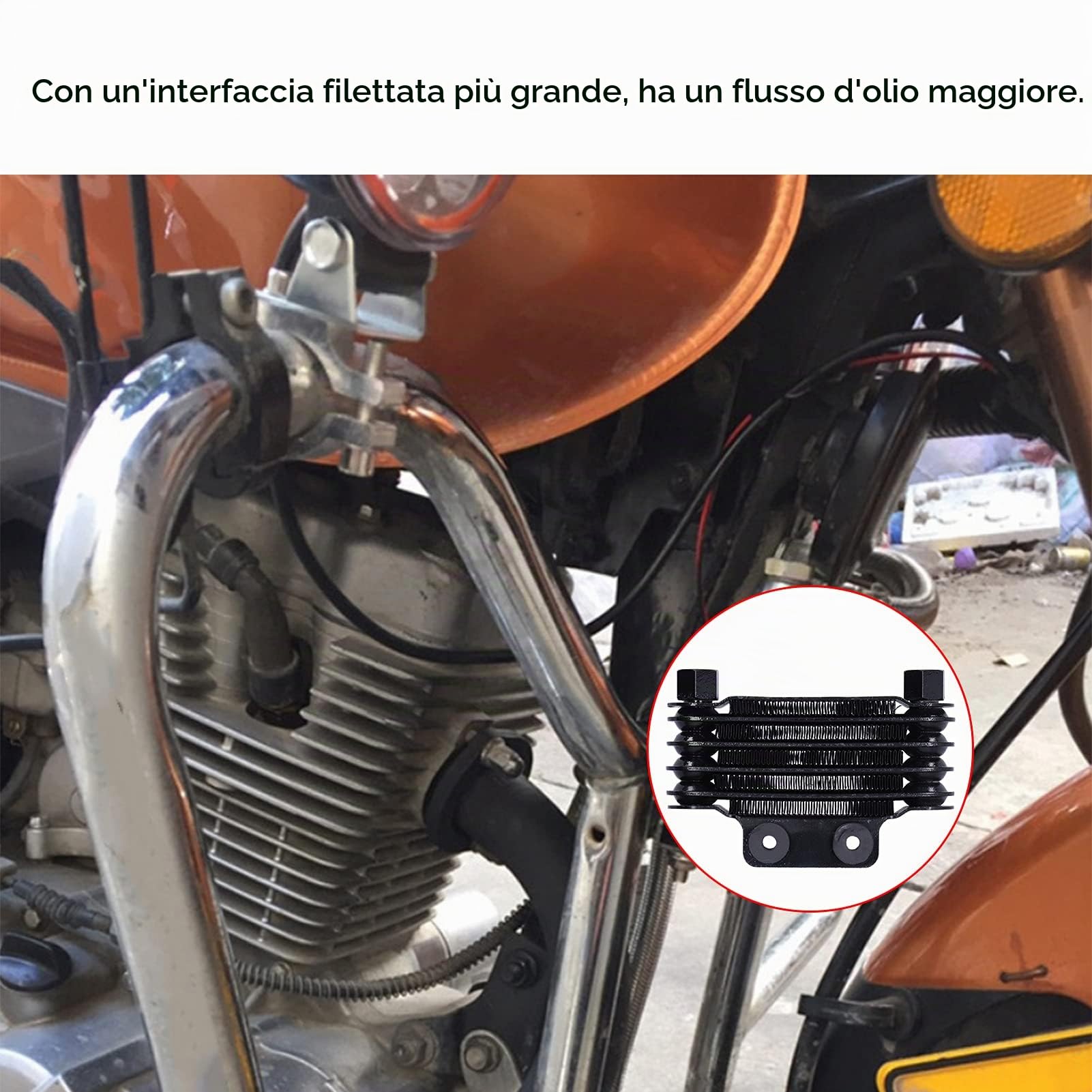 Radiatore Olio Moto, Accessorio Radiatore di Raffreddamento Radiatore Olio Motore Universale Per Moto 125-250CC ATV Dirt Bike