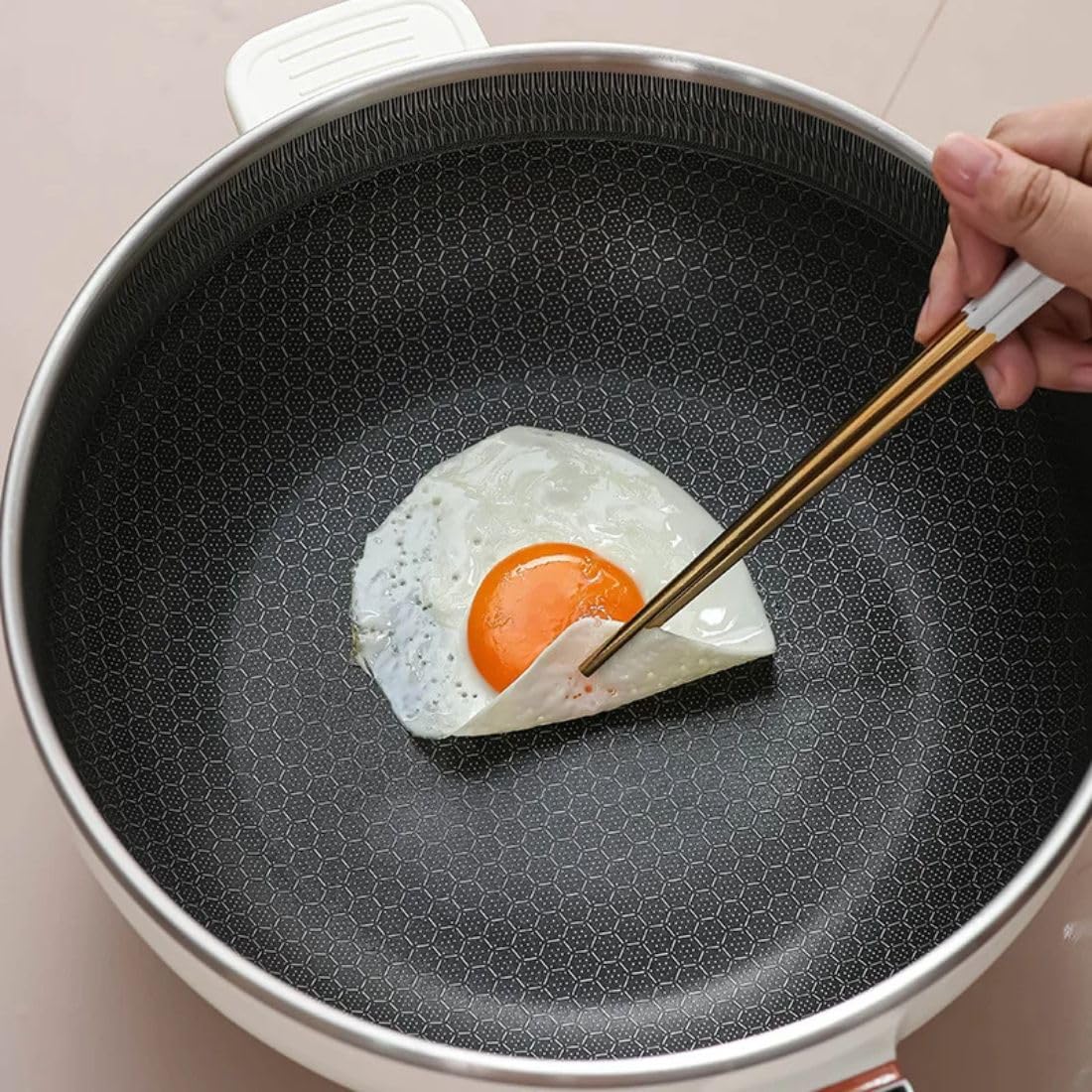 Frilla Pentola elettrica, Padella in Ceramica Antiaderente Aggiornata 41 × 28 × 15 cm, Multifunzione Padella Elettrica 4L - PANMAX