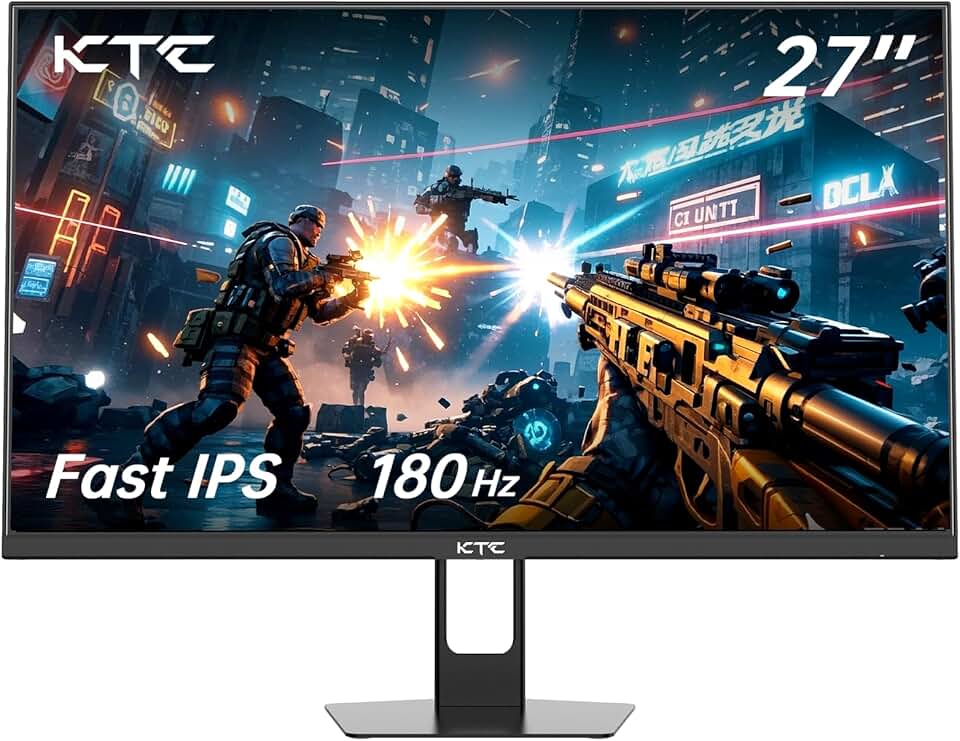KTC Gaming Monitor 27 inch 180hz 1ms | Fast IPS Screen 1080p Monitor|2 x HDMI 2.0 &amp;1 x Display Port 1.4 | Support Freesync and Wall Mount | 108% sRGB with HDR 10