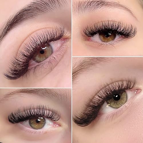 Miniatura 10 de Promade - Extensiones de pestañas en abanico 1000 unidades, abanicos sueltos 4D de 0.003in, rizo C, pestañas postizas de 8 a 0.591in, longitud