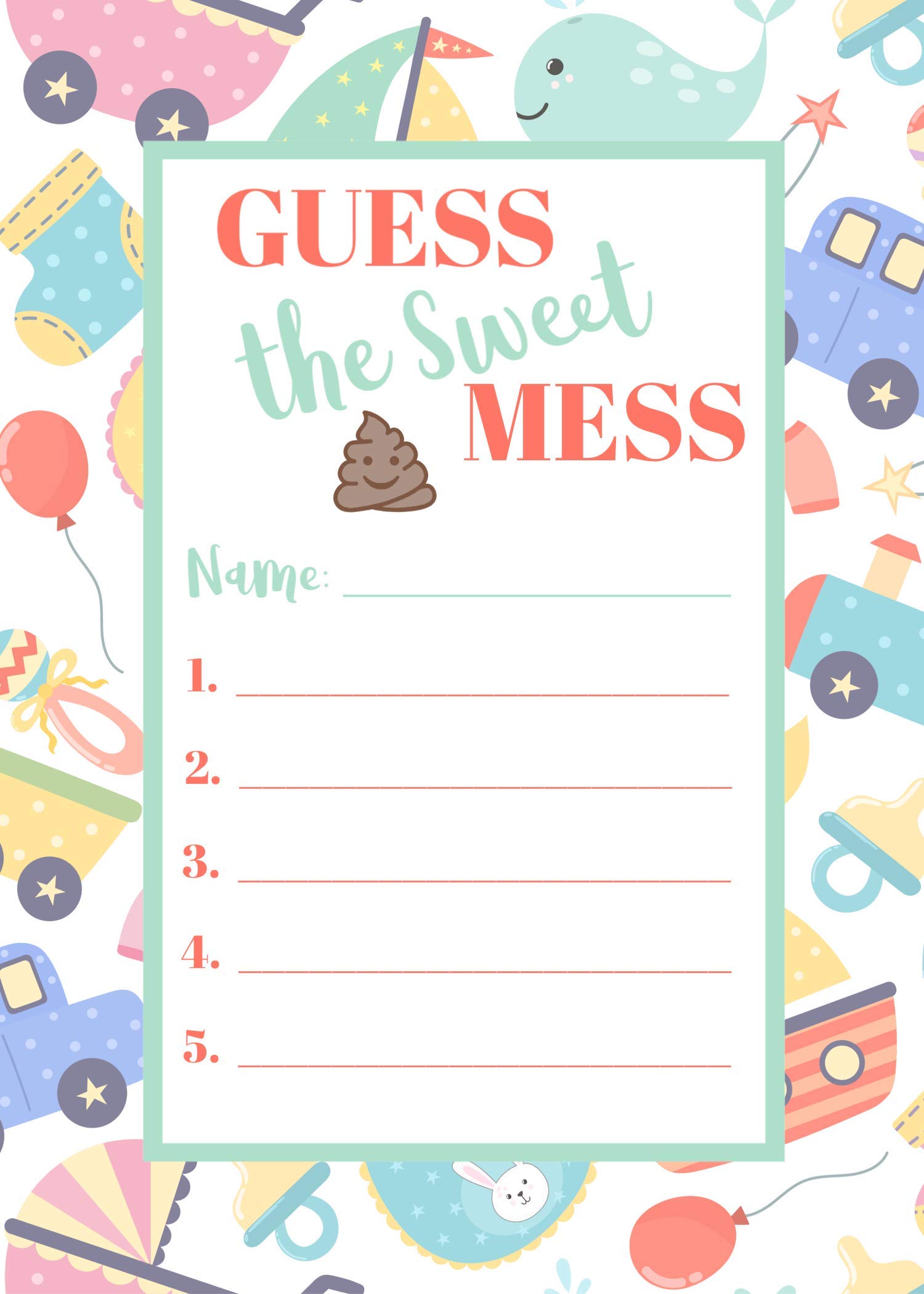 Buy Dirty Diaper Game Baby Shower Guess This Sweet Mess Diaper Candy
