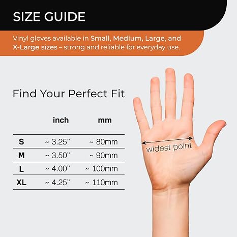 Clear Vinyl Gloves, 100 Count, Clear Disposable Gloves (100, X-Large)