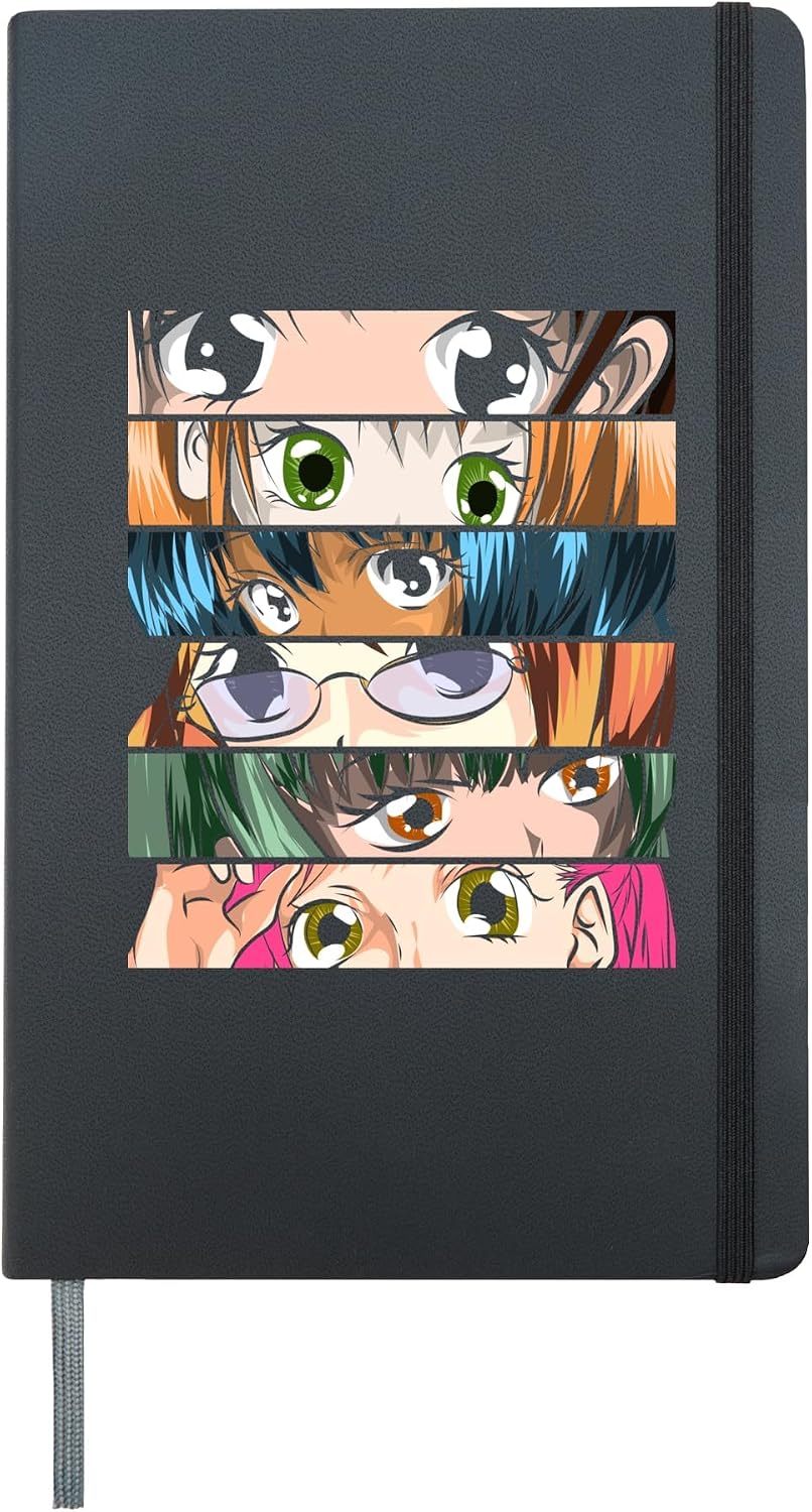 Japanese Manga Otaku Kawaii Anime Girl Anime Hardcover Journal, Black