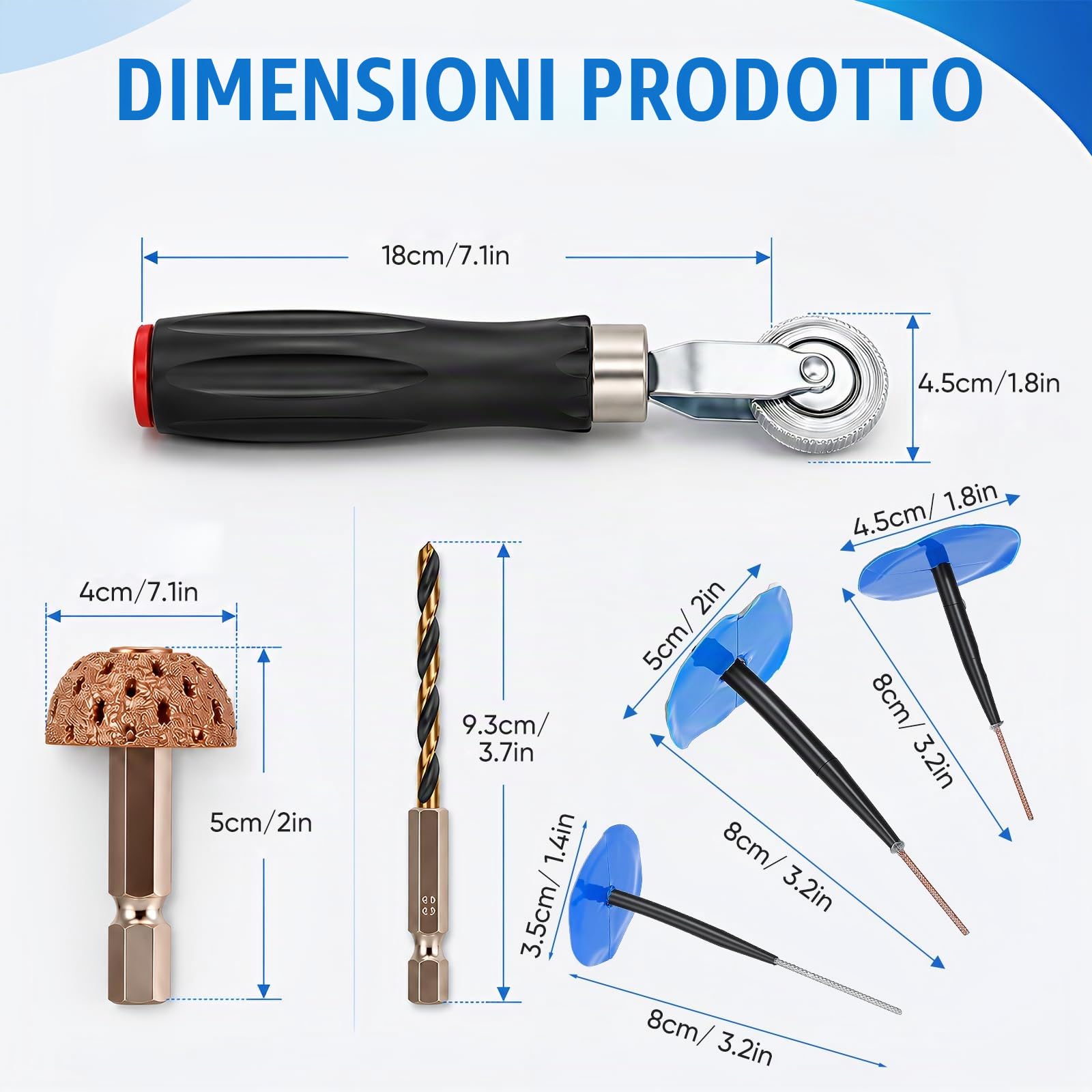 Kit di Riparazione Pneumatici, Set da 27 Pezzi per Auto Riparazione Gomme per Auto Camion Moto e Biciclette Set Multiuso di Tasselli e Toppe Tasselli a Fungo in Gomma e Strumenti di Inserimento