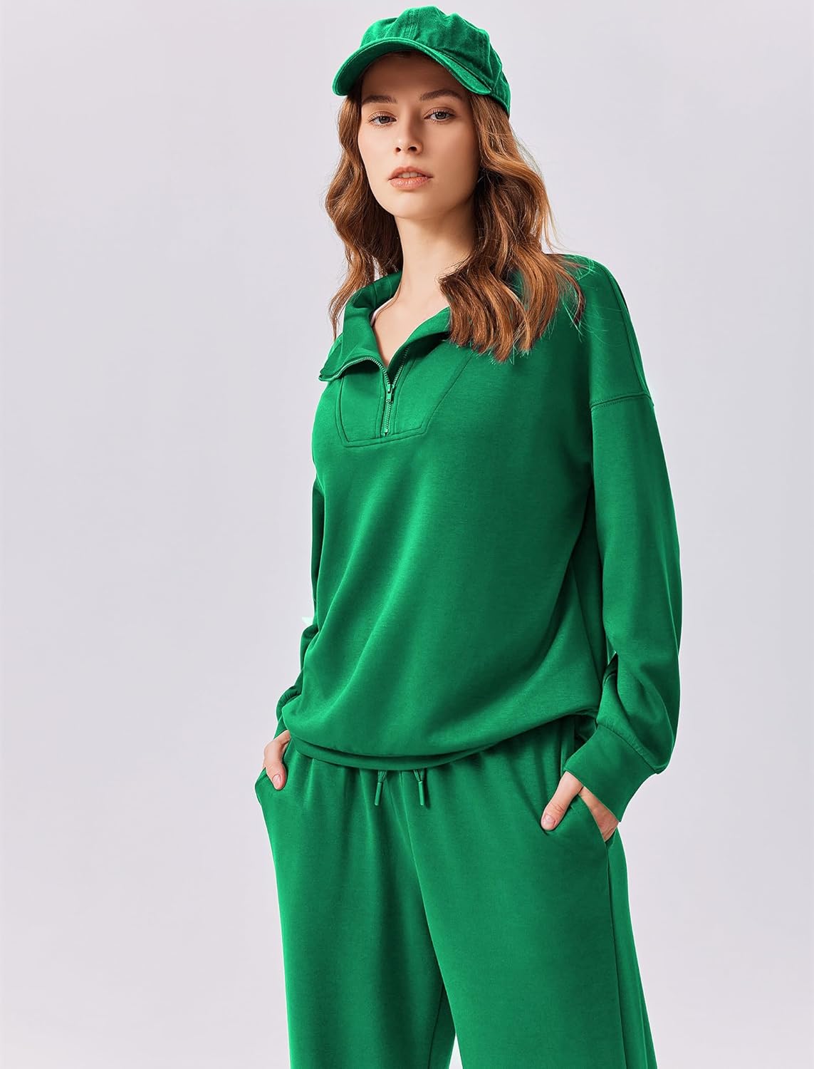 PINSPARK 2 Piece Sets for Women 2025 Fall Outfits Sweatsuit Loose Fit Sweatshirt Wide Leg Sweatpants Matching Set Tracksuit - Image 4