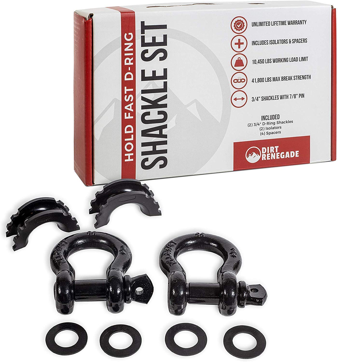 Buy D Ring Shackles with Isolators & Washers 3/4 Inch Clevis Shackle