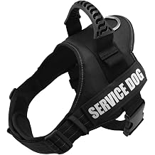 Fairwin Service Dog Vest-No-Pull Dog Harness with Handle Adjustable Reflective Patches in Training Vest Harness for Small Medium Large Breed Outdoor Walking