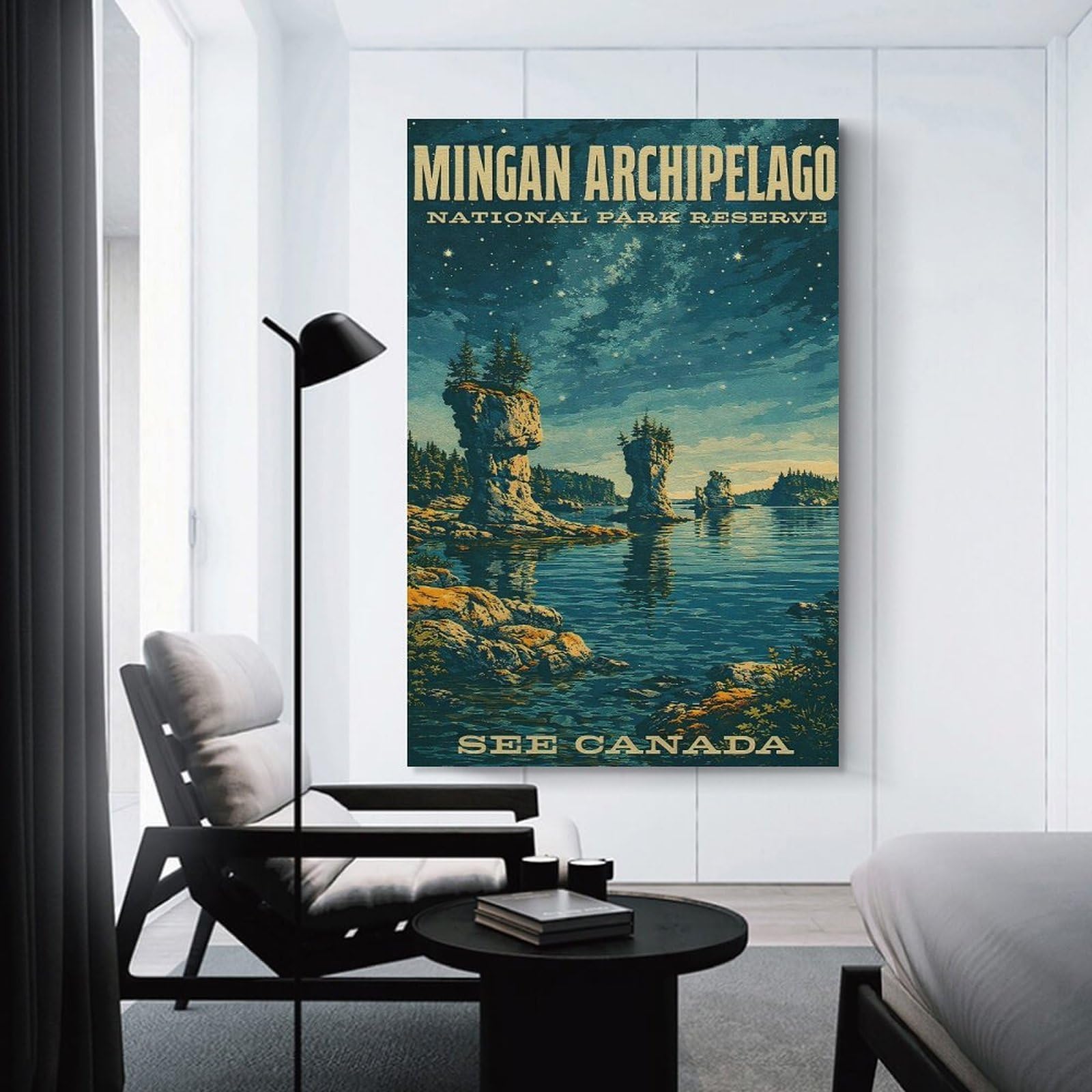 Junmoney Mingan Archipelago National Park Reserve Home Decor Wall Art, 24x36inch(60x90cm), for New Homes, Bedrooms Or Workspaces, Gift Idea for Housewarming And Birthdays