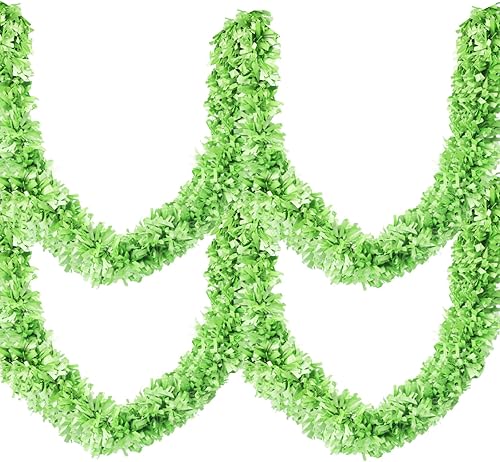 Miniatura 13 de Dingion - Guirnaldas de oropel de Navidad de 59 pies, guirnalda metálica con torsión colgante, adornos para árbol de Navidad, suministros para Rojo,