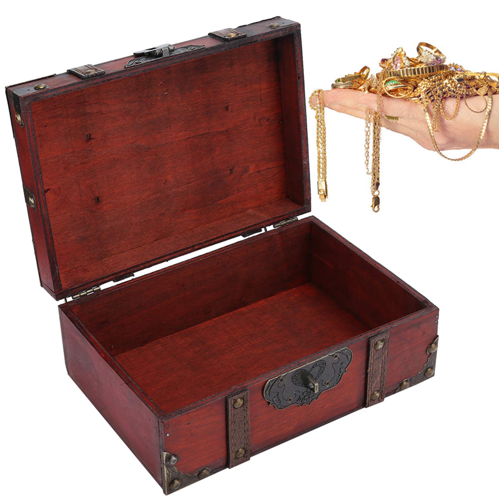 Coffre Au Trésor En Bois Vintage Avec Serrure Et Clé - Décoration Maison Et Cadeau Original