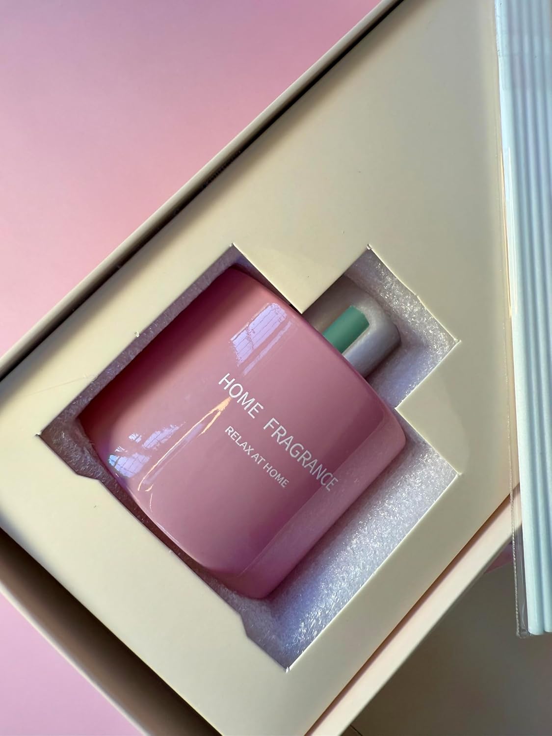 Pink Self Care Gift Box for Women – Reed Diffuser Set with Mini Rose Bouquet, Relaxing Home Fragrance Birthday Gift