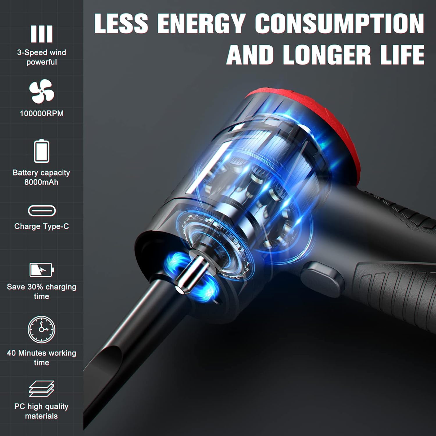 Buy Cudmor Compressed Air Duster and Vacuum 2 in 1,100000RPM Cordless