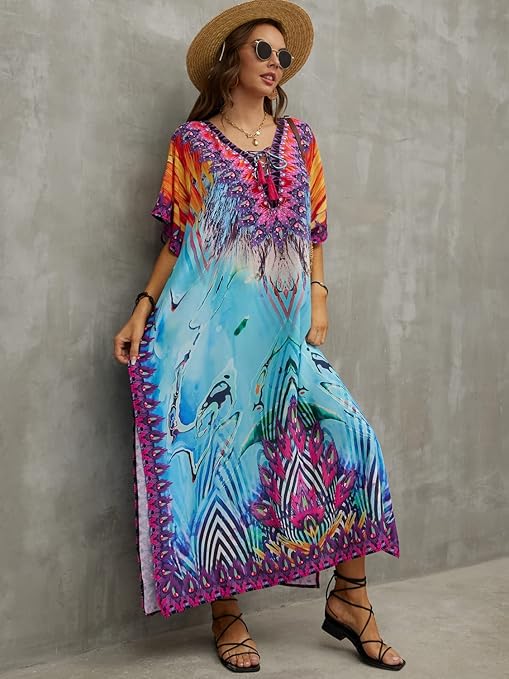 Dive in style: Your ultimate guide to finding the perfect plus size bathing suit 5 LOUSEA caftan dress for women plus size