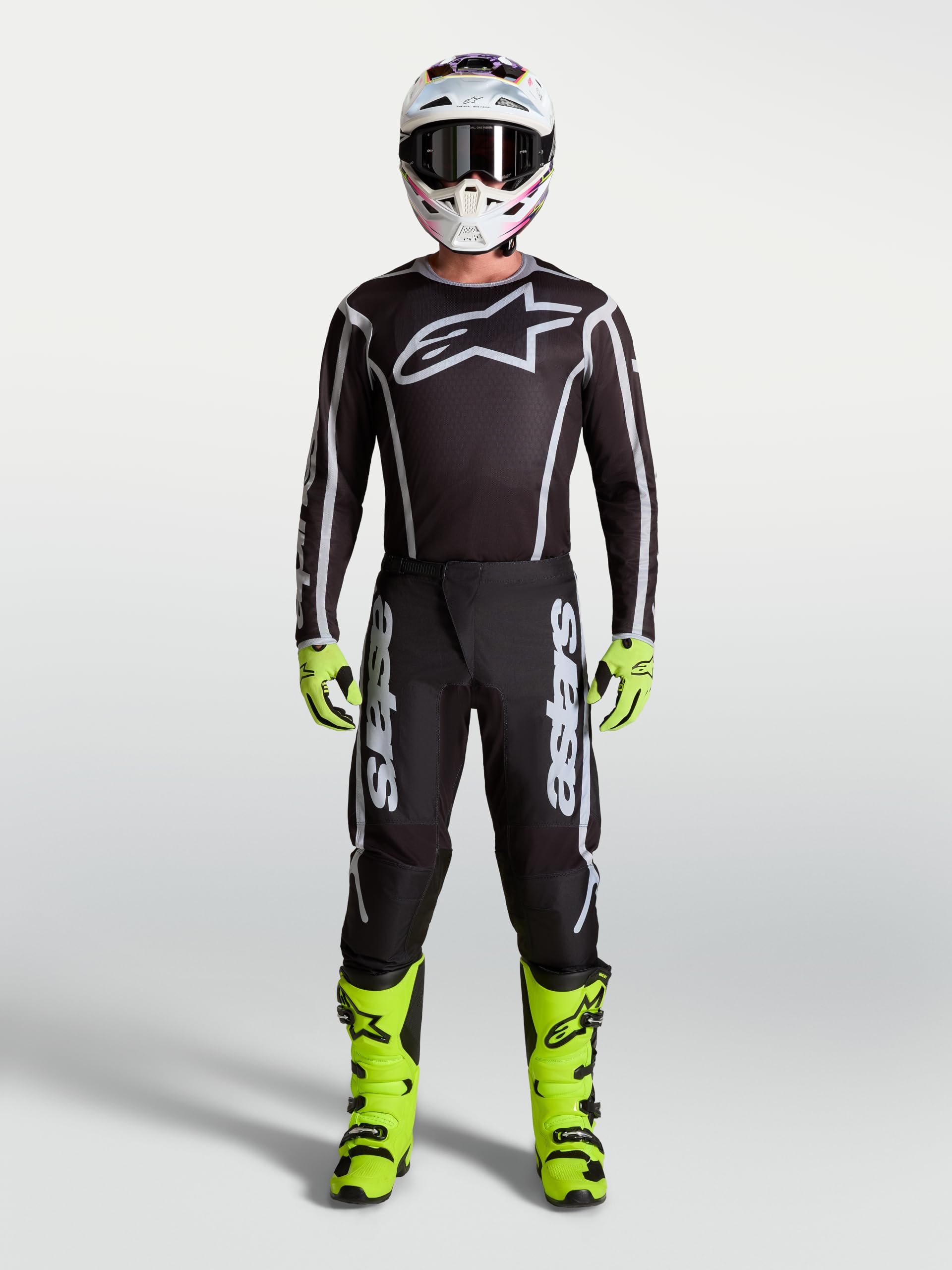 Alpinestars Fluid Apex V2 Maglia Motocross, nero/argento, XL