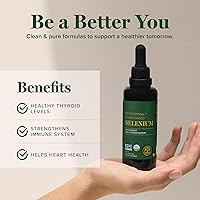 Vista 4 de Global Healing Center - Selenium 200mcg, Selenium Supplement Drops with Organic Ingredients, Antioxidants for Thyroid and Immune Support, Non-GMO &