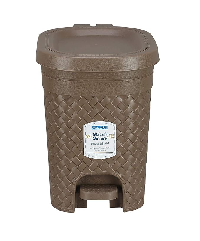 Woxxin Stitch Pedal Waste Bin Modern Design Trash Can Plastic Dustbin – 7L (MULTICOLOR) at Rs. 148