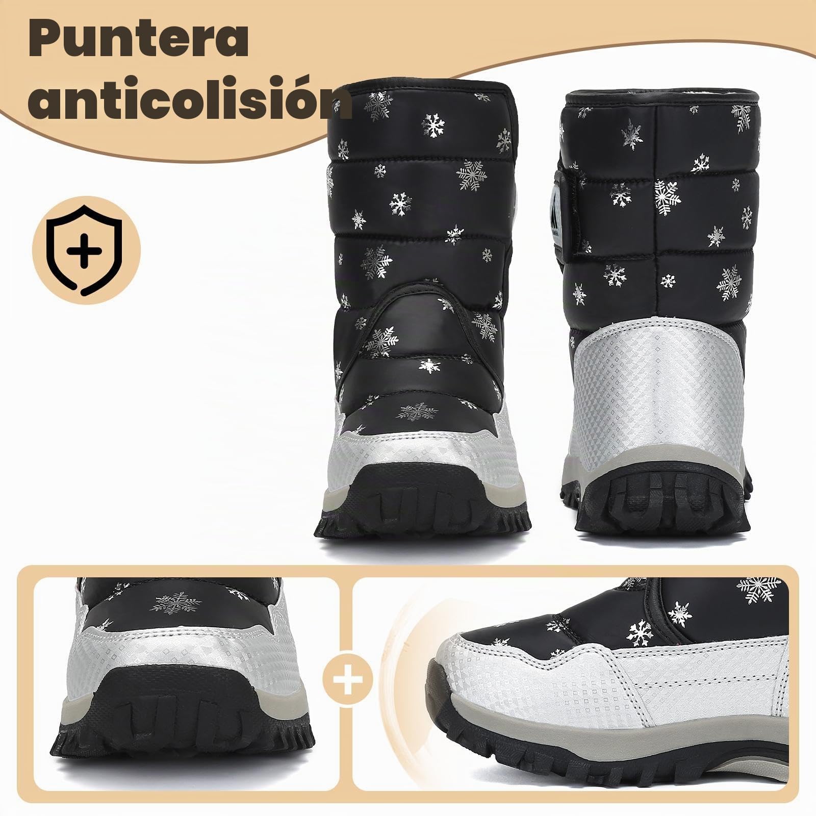 Mishansha Botas de Nieve Niña Niño Zapatos Calientes | Botas Unisex-niños Invierno，Cómodo con Forro，Impermeables，Antideslizante，para Actividades Como Camping，Esquí，Excursiones