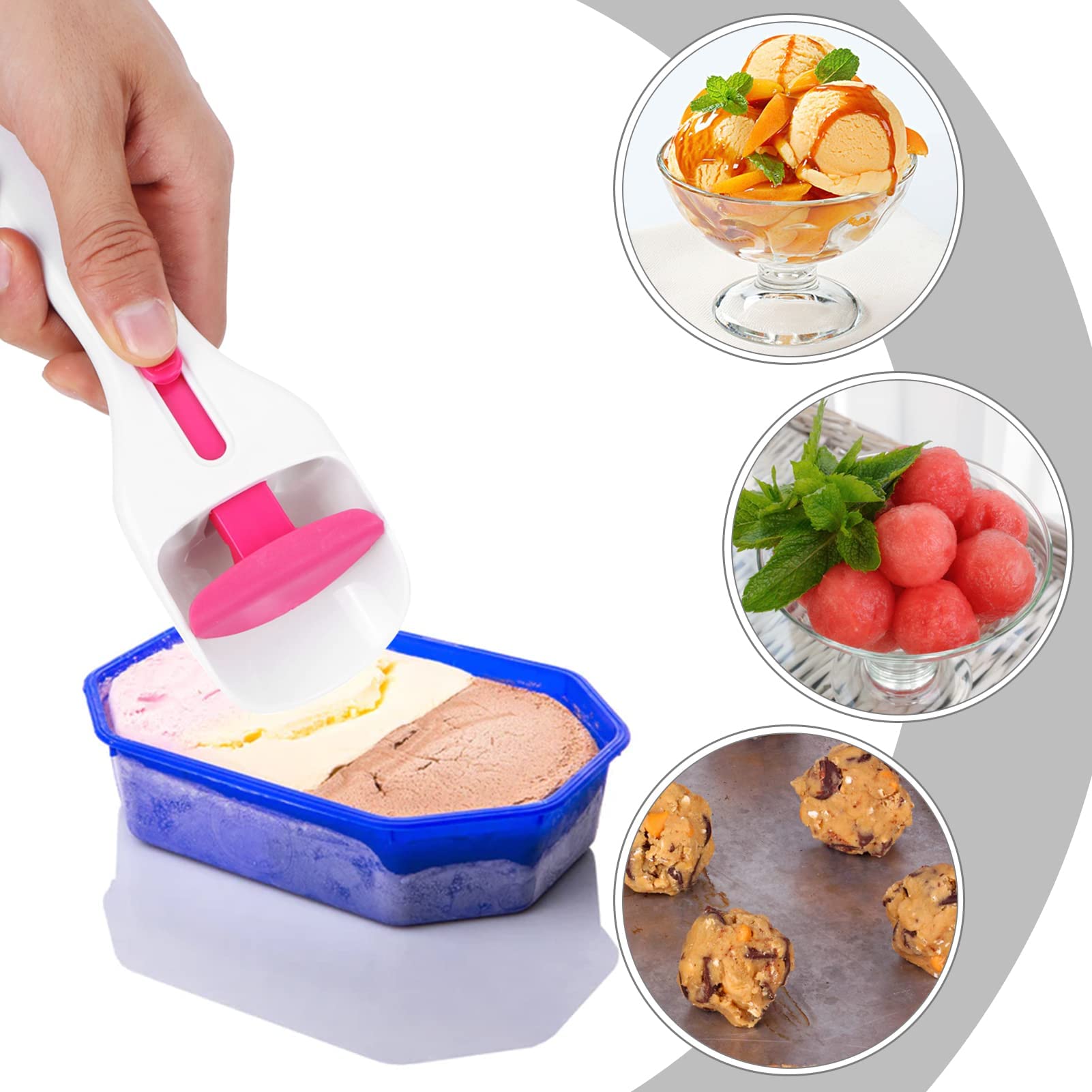 Dosatore per muffin facile da usare, Dosatore per impasto per cupcake con pulsante scorrevole one-touch per impasto per biscotti e pancake