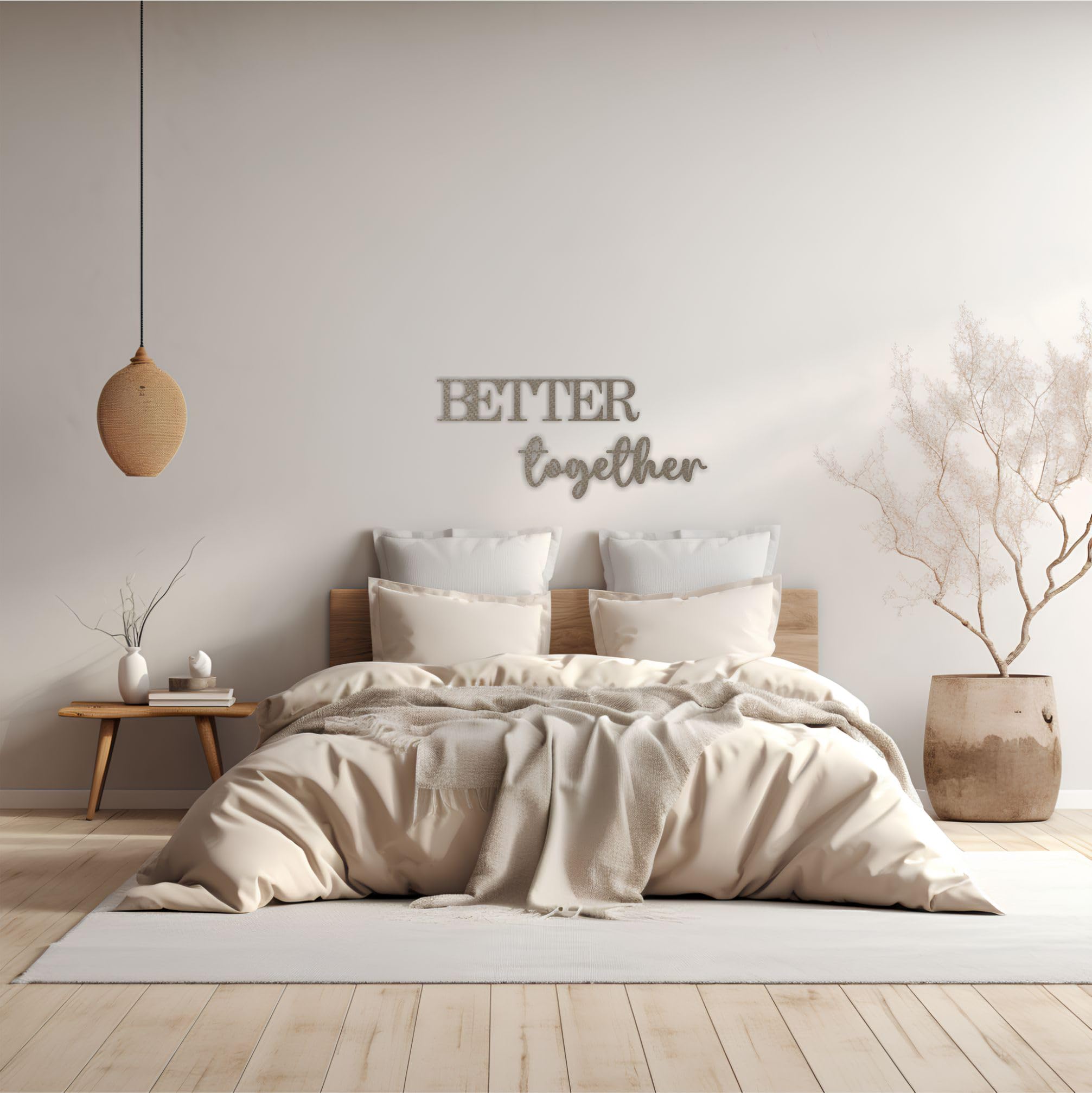 KT-Schmuckdesign Holzschriftzug „Better Together“ – Wanddeko Aus Holz, Ca. 56 Cm Breit, Für Paare & Zuhause