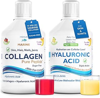 Swedish Nutra - Marine Collagen 10000 mg & Hyaluronic Acid I Sugar-Free I Great for Hair, Skin and Nails & 100% Natural Flavour