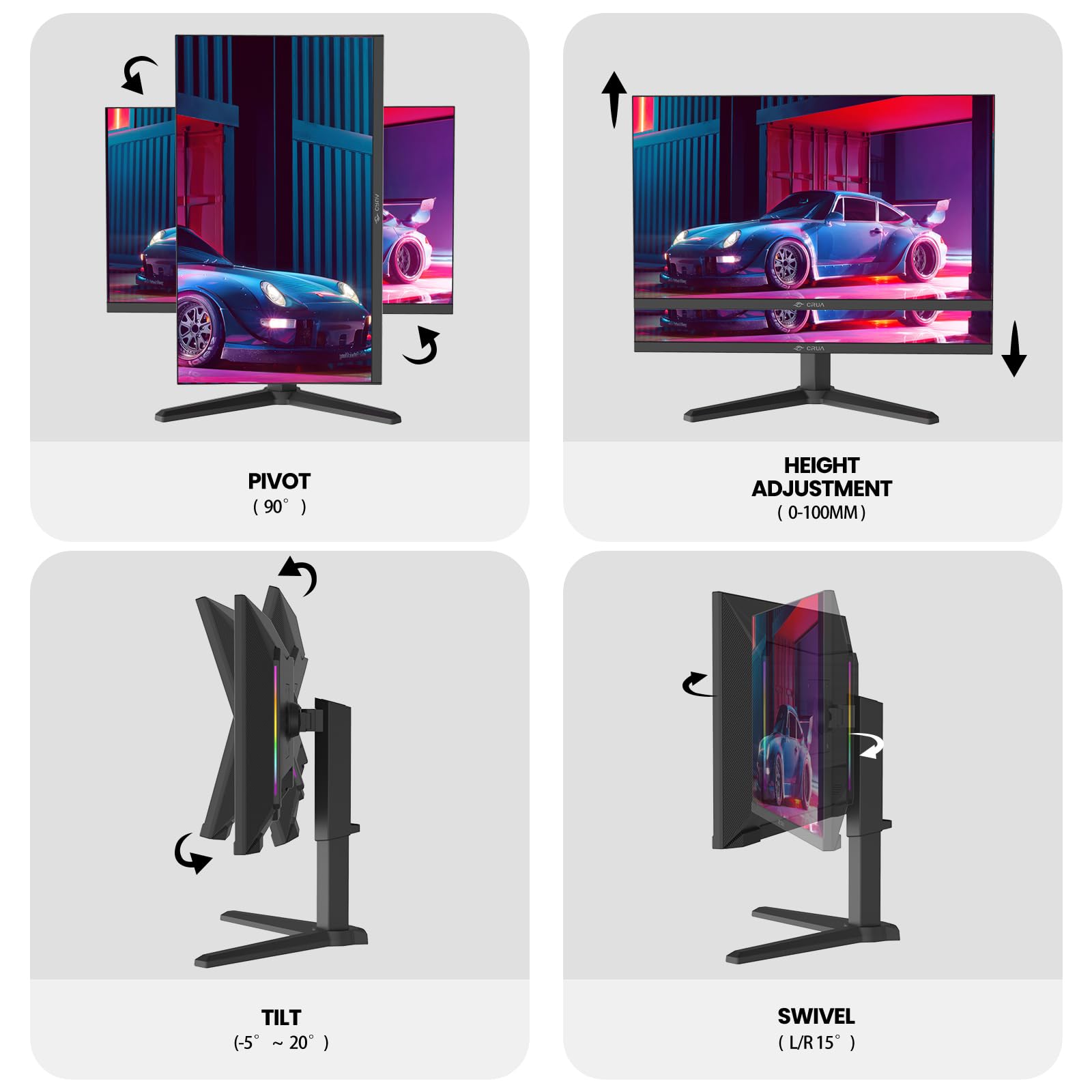 Amazon.co.jp: CRUA 27インチ 540Hz ゲーミングモニター IPS FHD