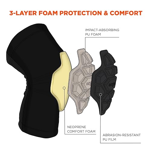 Miniatura 2 de Ergodyne ProFlex 550 - Rodilleras acolchadas - Gorra de espuma de 3 capas, SM (par)
