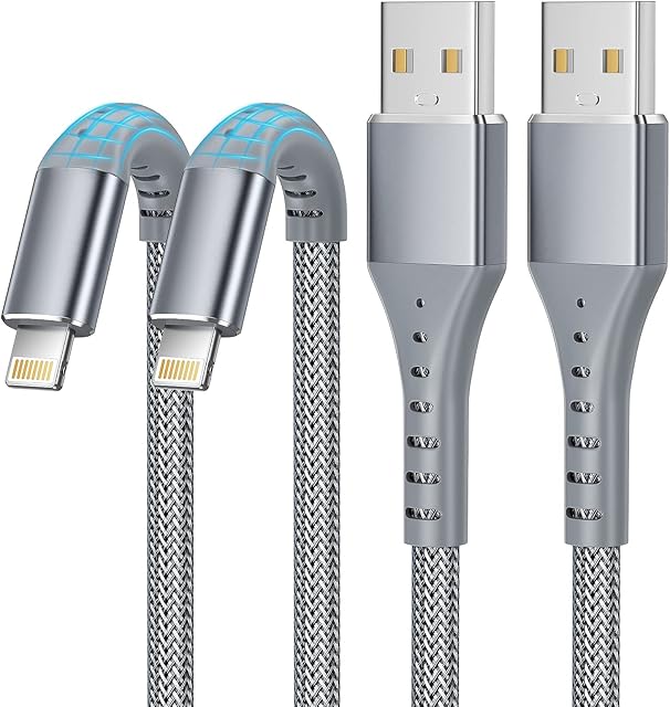 TKBLUER iPhone Charger Cable Lightning Cable 2Pack 3FT/1M [MFi Certified] iPhone Chargers Nylon Braided Fast Charger Charging Cable for iPhone14/13/12/11/Pro/XS/XR/X/8/8 Plus/ 7 Plus/6/6s/5/iPad