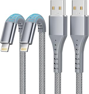 TKBLUER iPhone Charger Cable Lightning Cable 2Pack 3FT/1M [MFi Certified] iPhone Chargers Nylon Braided Fast Charger Charging Cable for iPhone14/13/12/11/Pro/XS/XR/X/8/8 Plus/ 7 Plus/6/6s/5/iPad